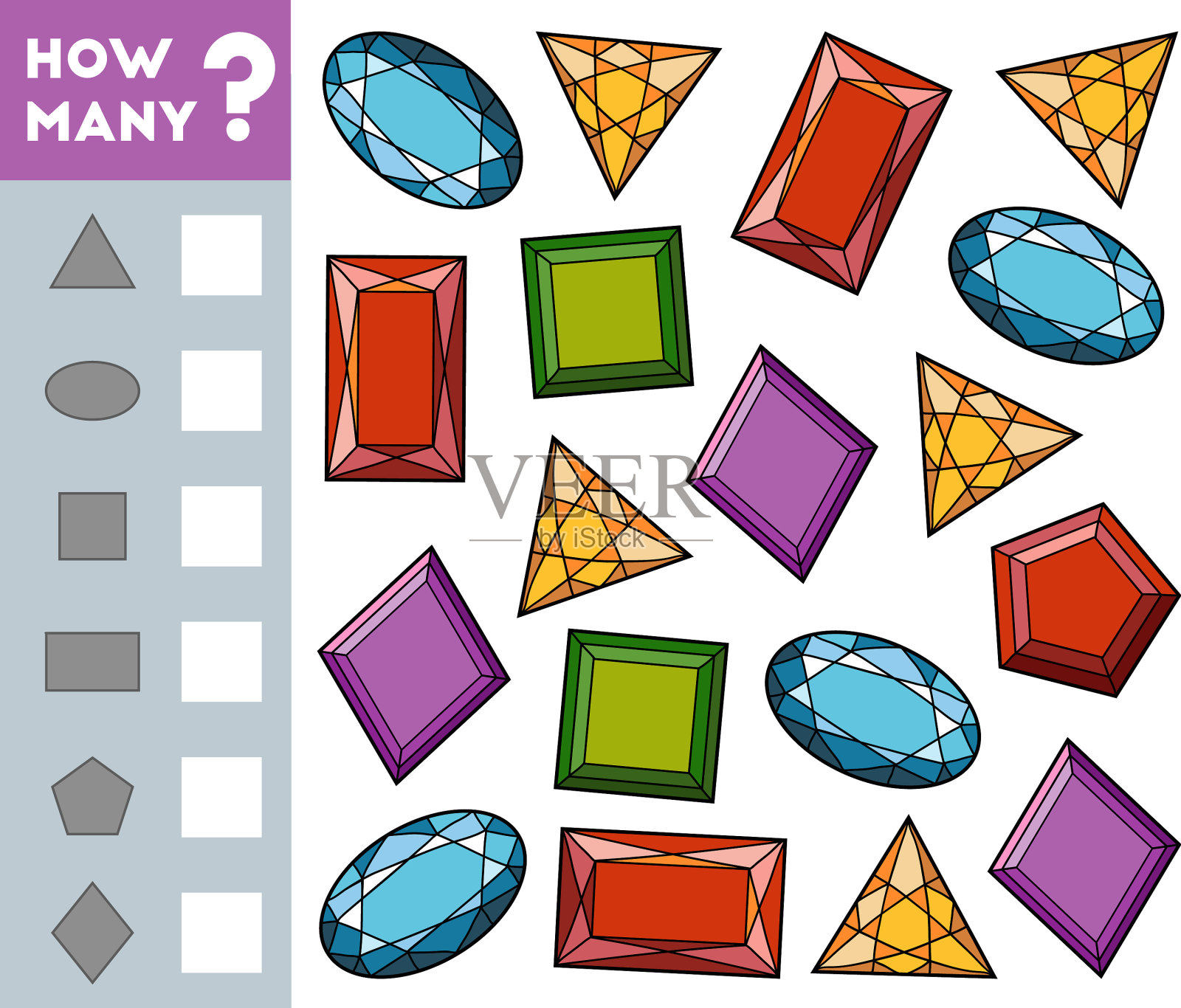 儿童数数游戏插画图片素材