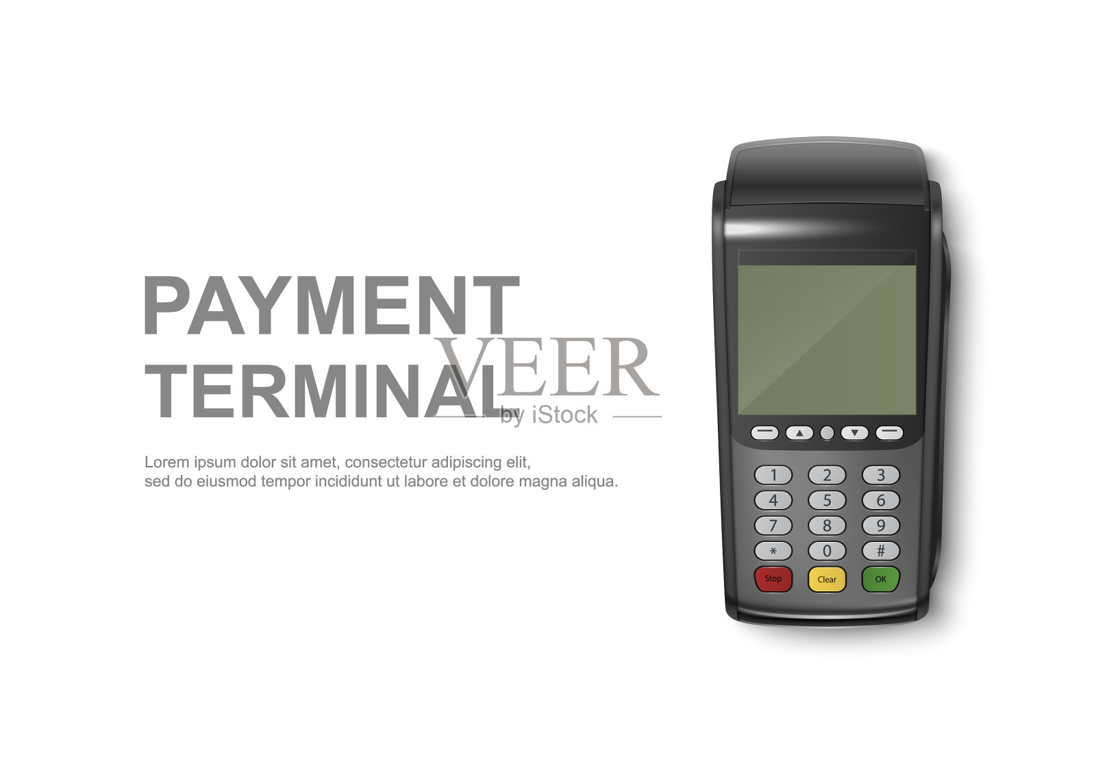 逼真的3d支付机pos终端设计模板素材