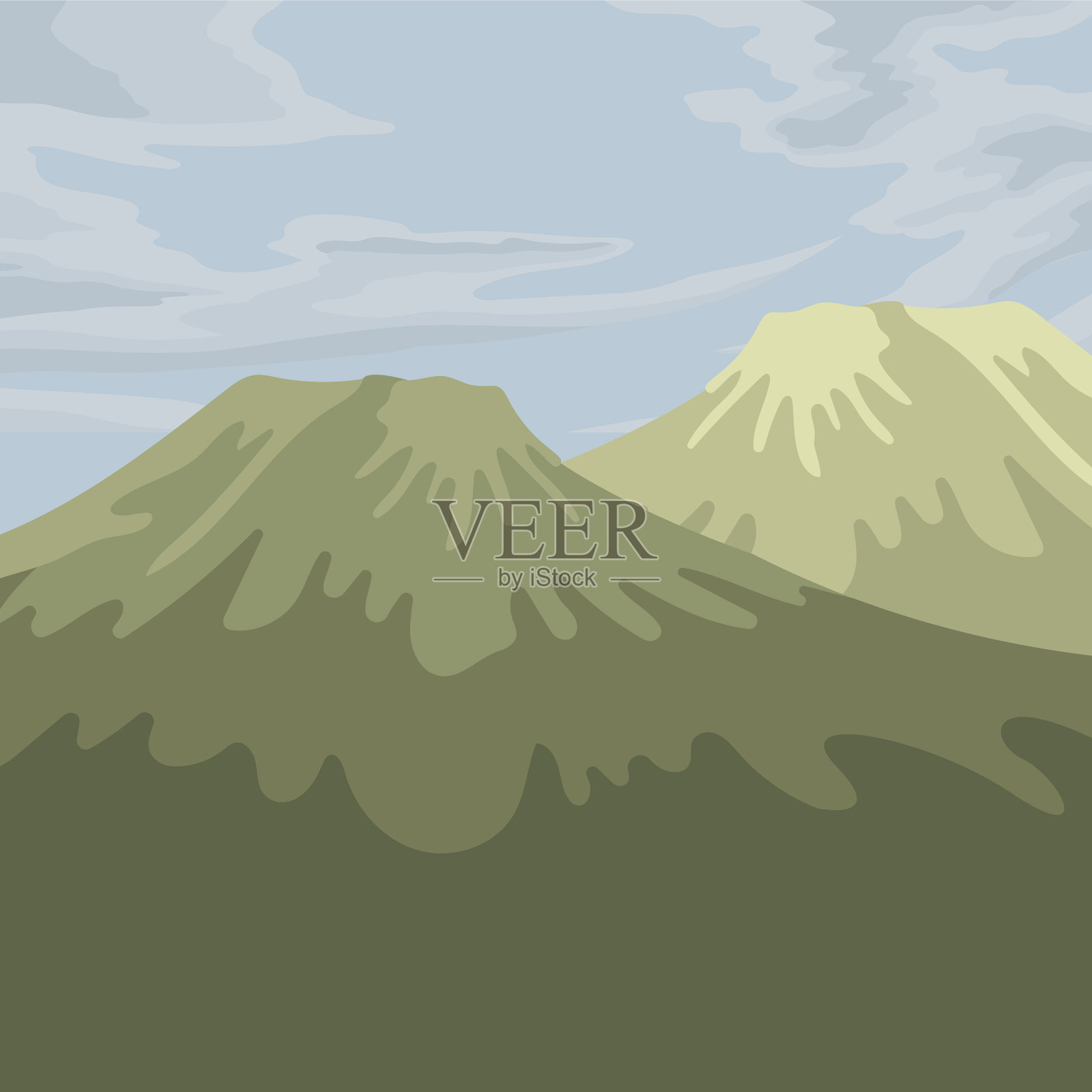 绿山景观插画图片素材