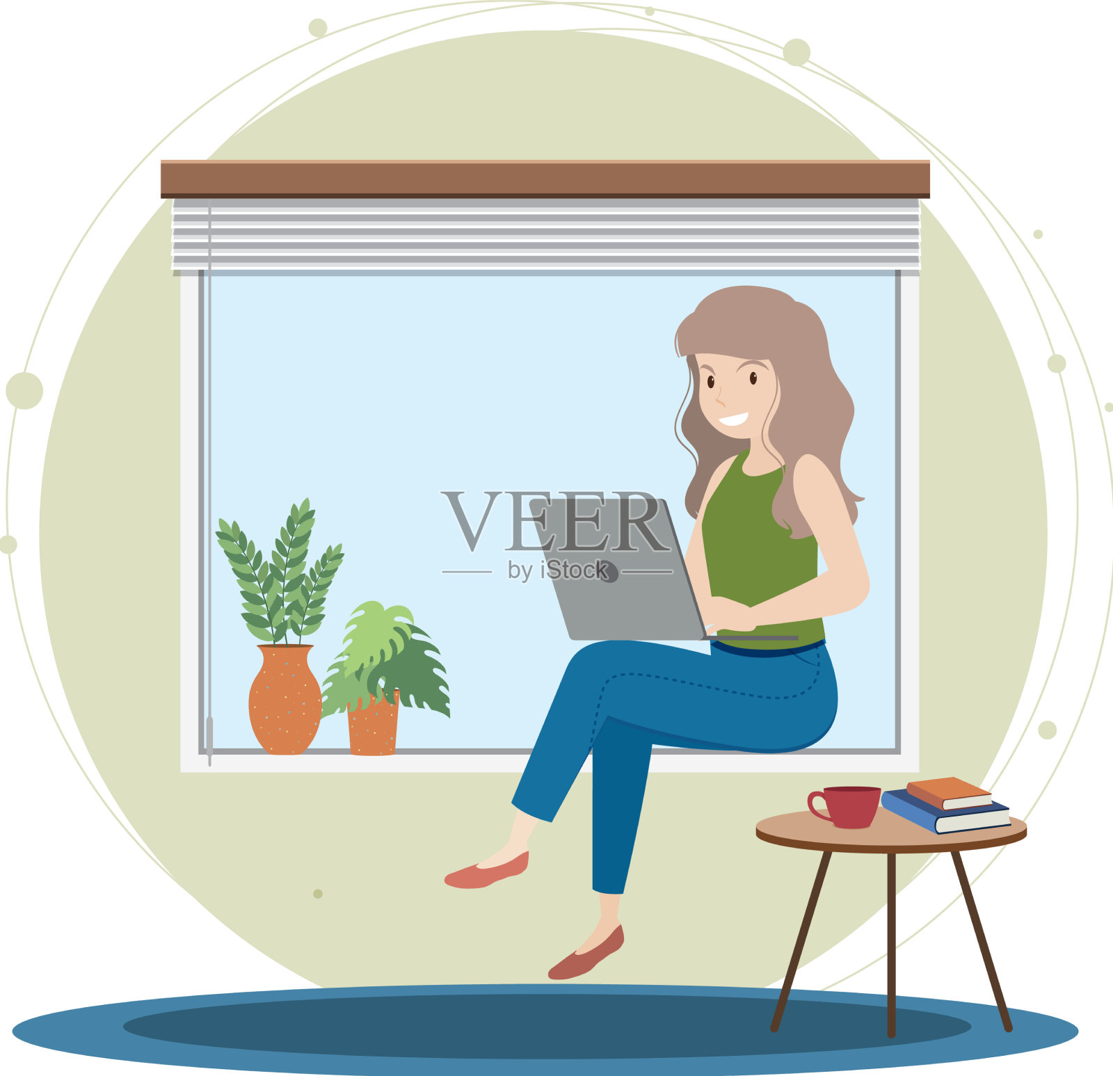 在家工作的平面设计理念设计元素图片