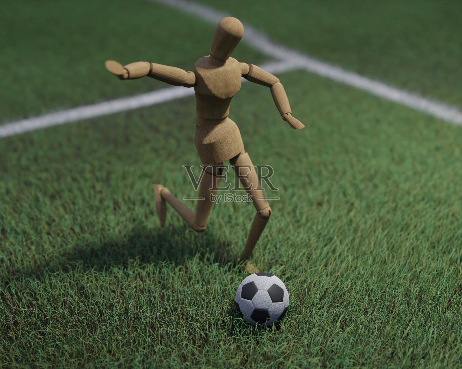 人体模特踢足球照片摄影图片