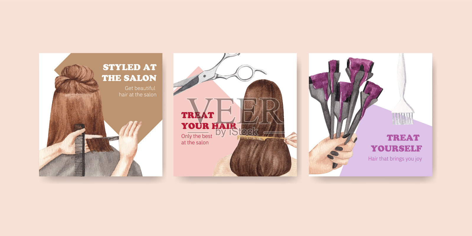 横幅模板与发廊美发美容设计模板素材