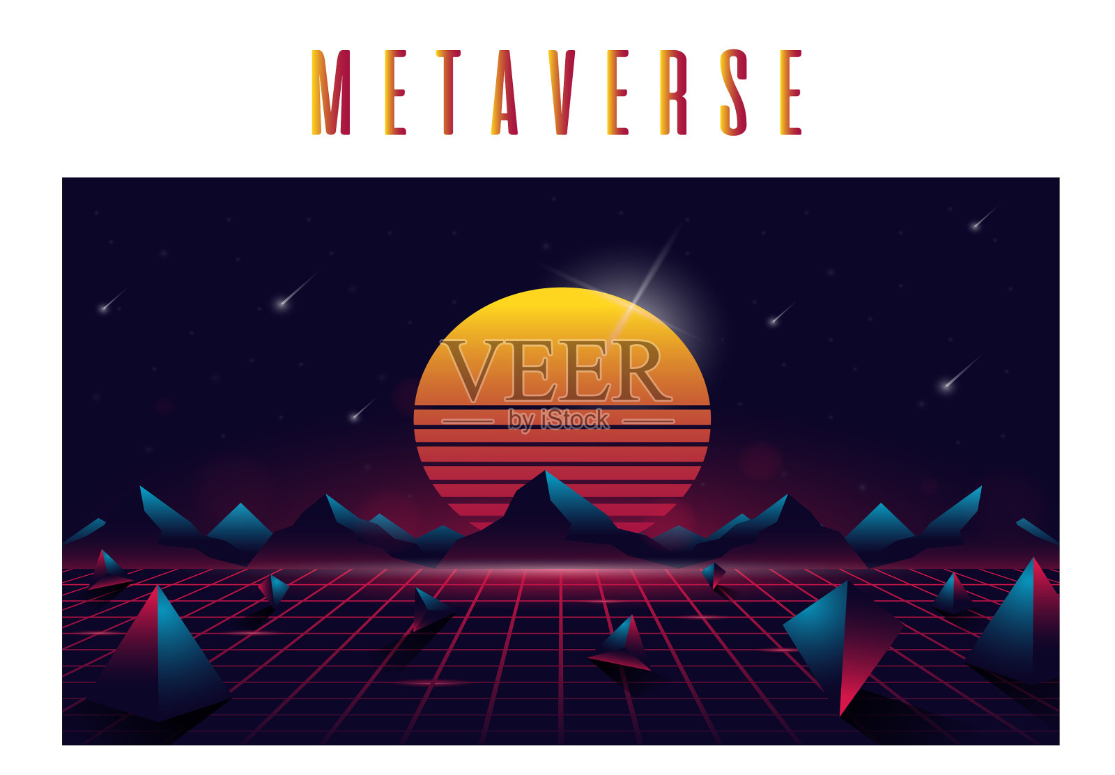 未来metaverse背景插画图片素材