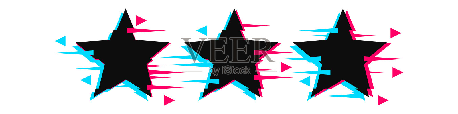 给我们评分概念图 - 白色背景上隔离的3个故障星级。应用程序和网站的扁平故障图标。矢量EPS 10插画图片素材