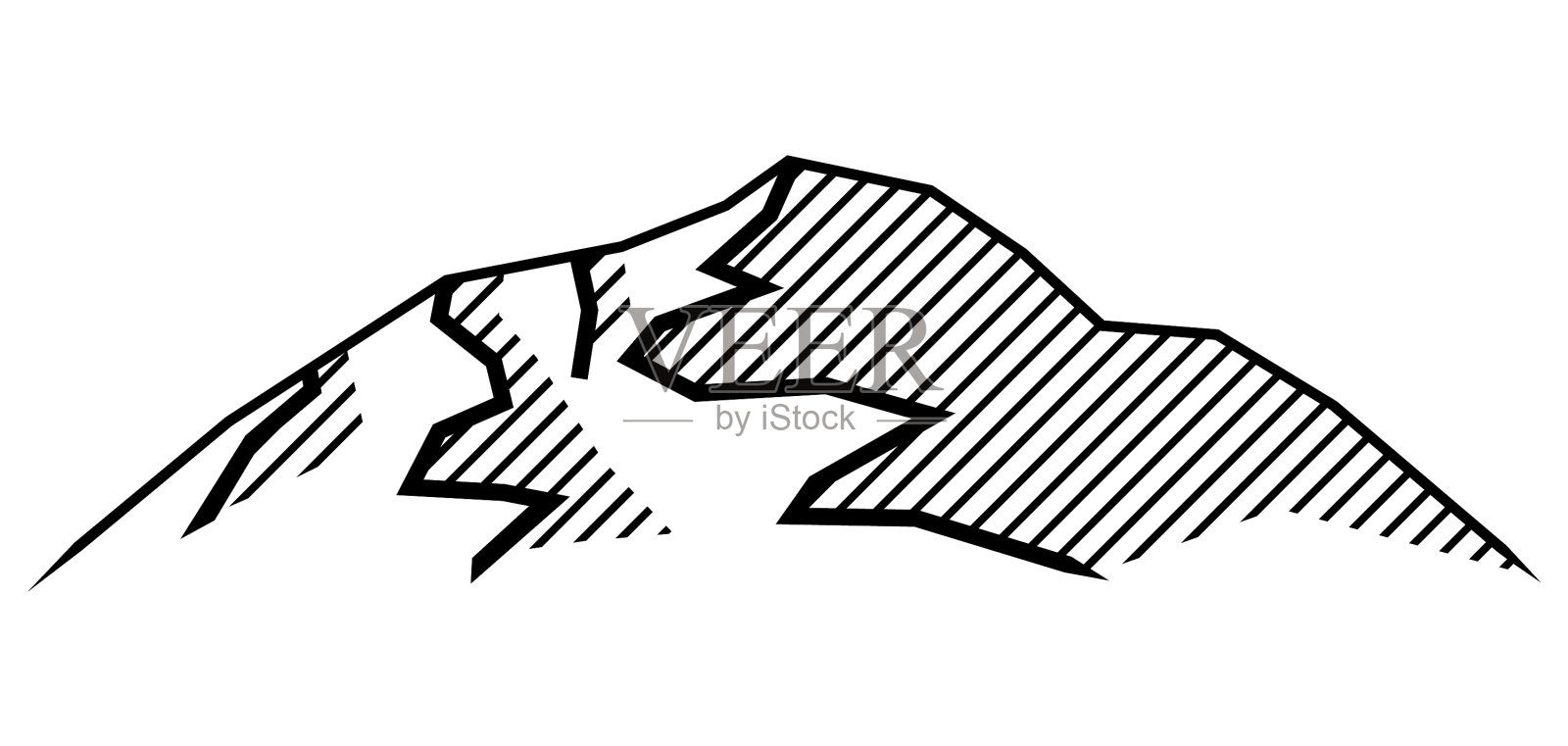 山地自然的风格化形象设计元素图片