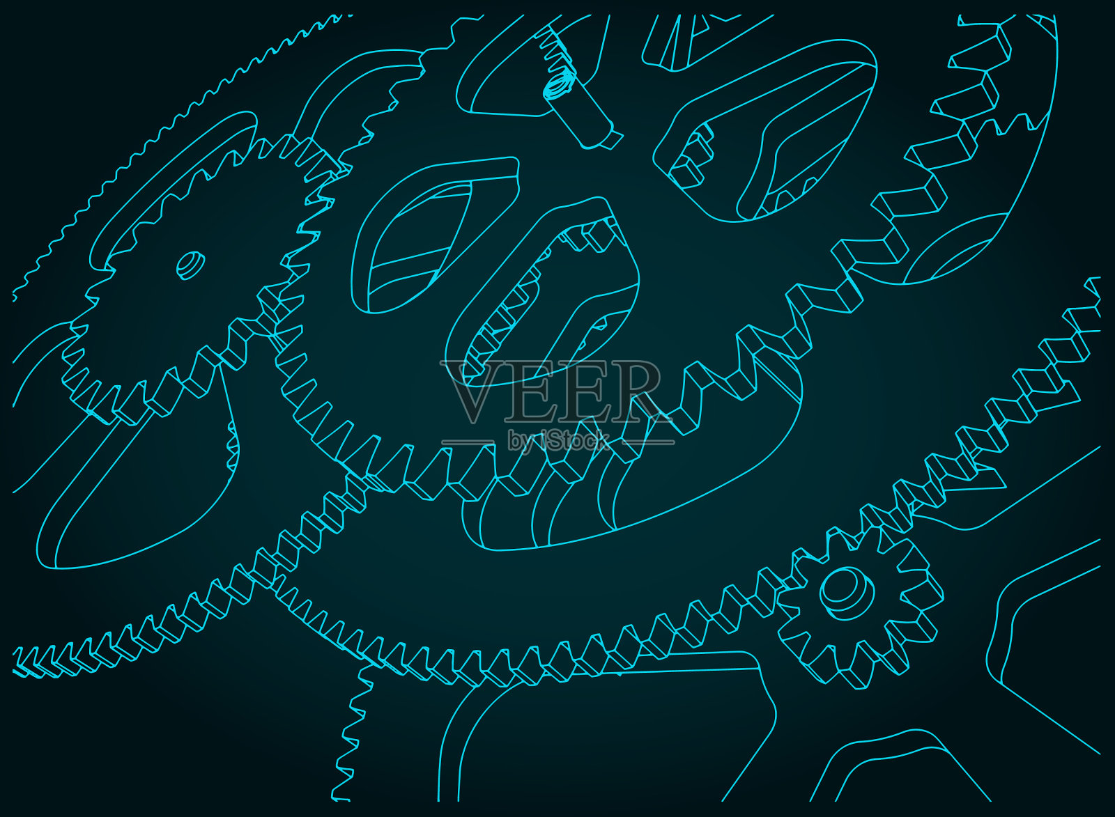 齿轮机构插画图片素材