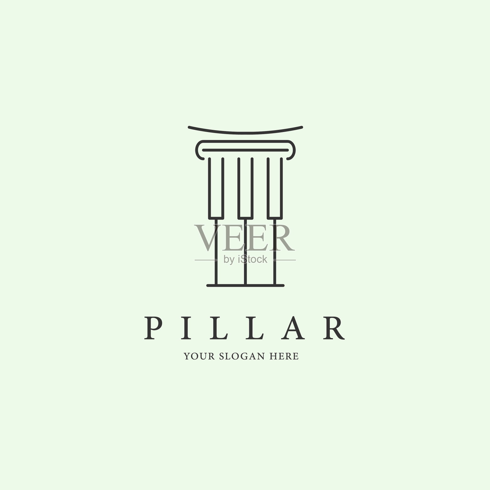 柱子标志图标设计极简插画图片素材