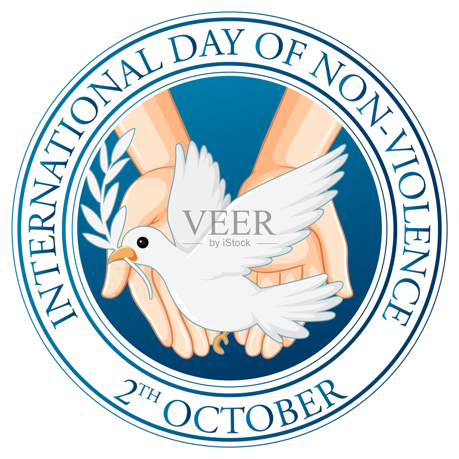 国际非暴力日海报插画图片素材