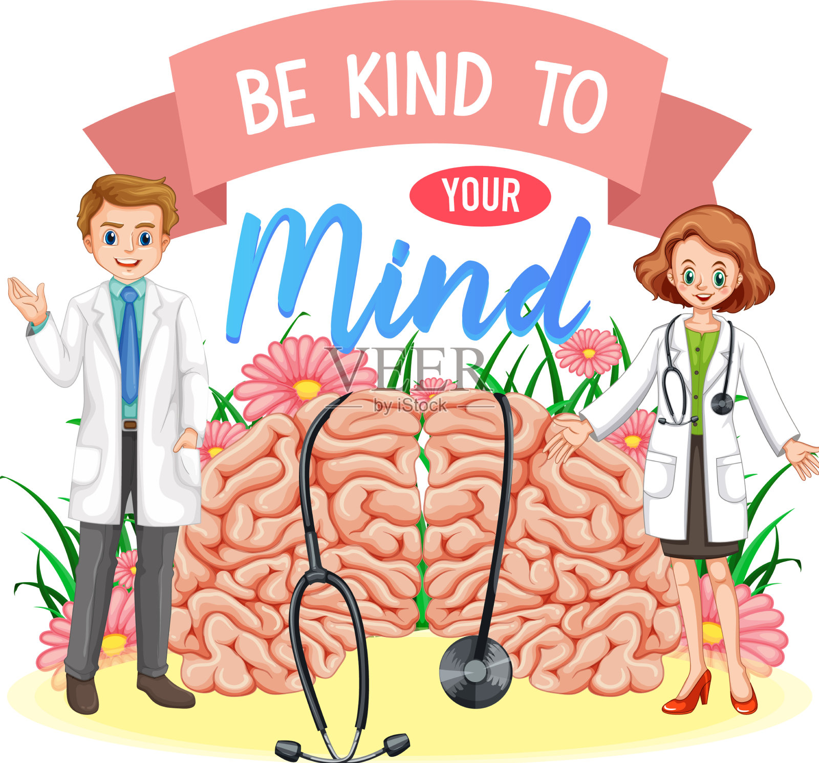 有医生和人脑的海报设计设计元素图片