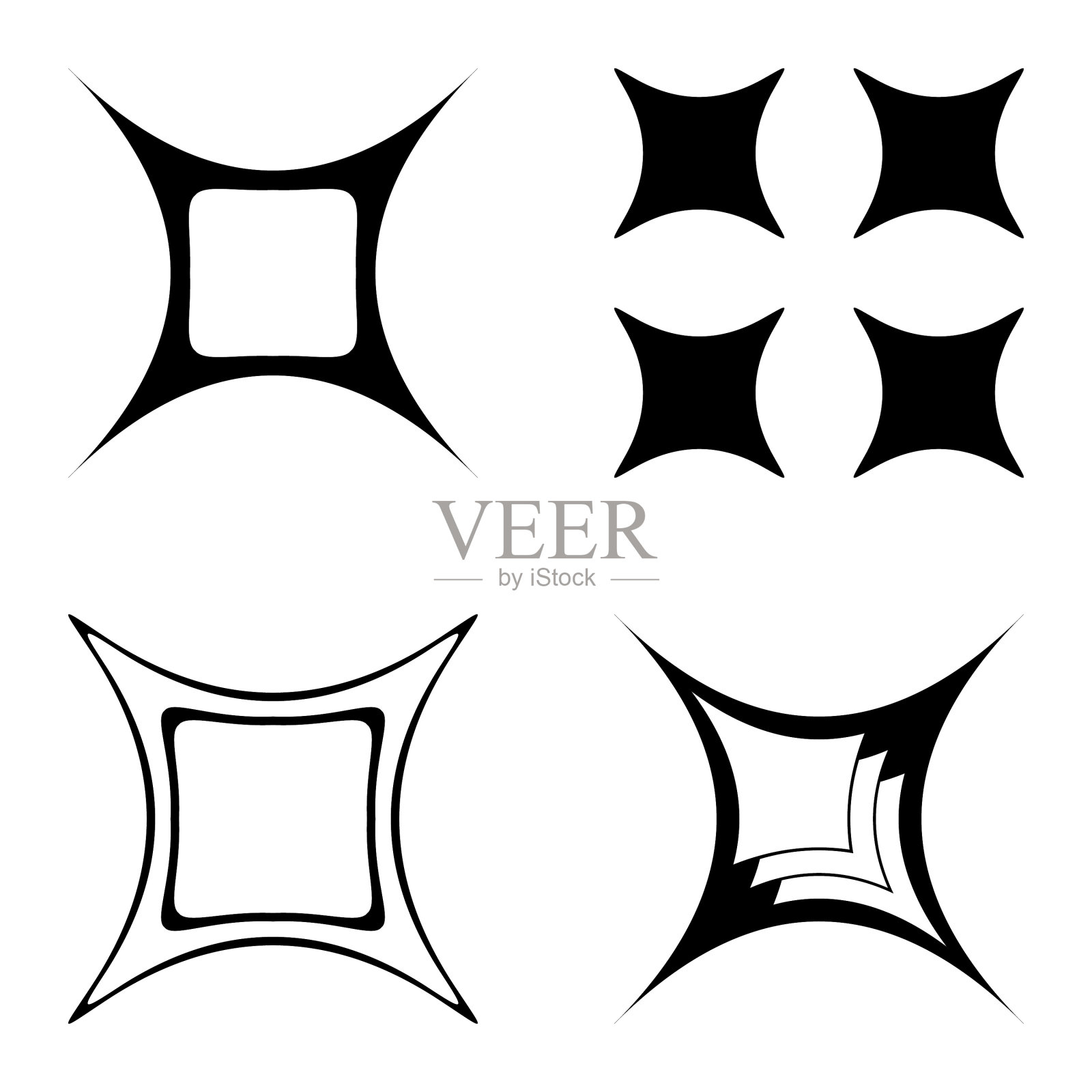 4star2平面图标被隔离在白色上图标素材