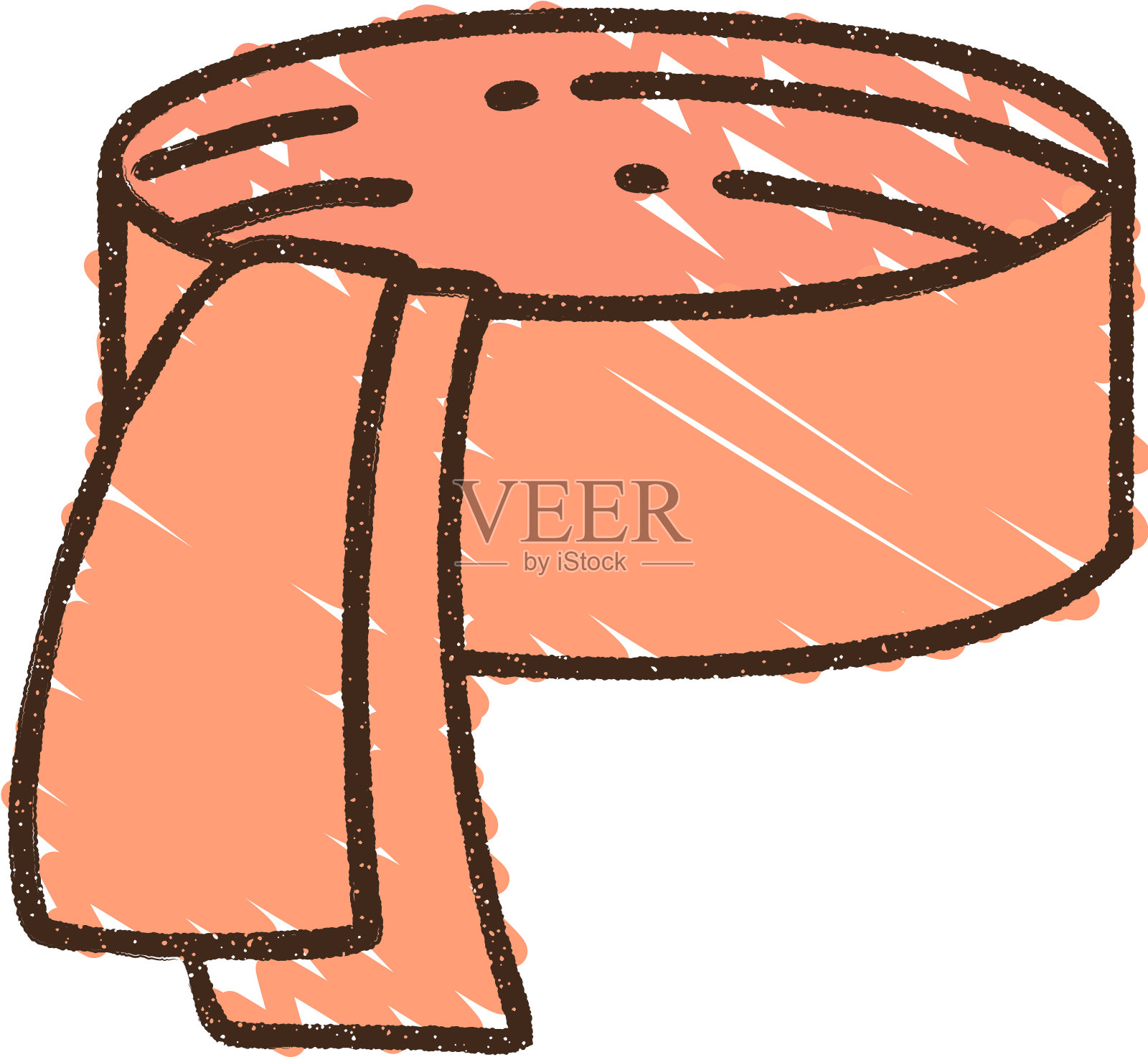 围巾的粉笔画设计元素图片