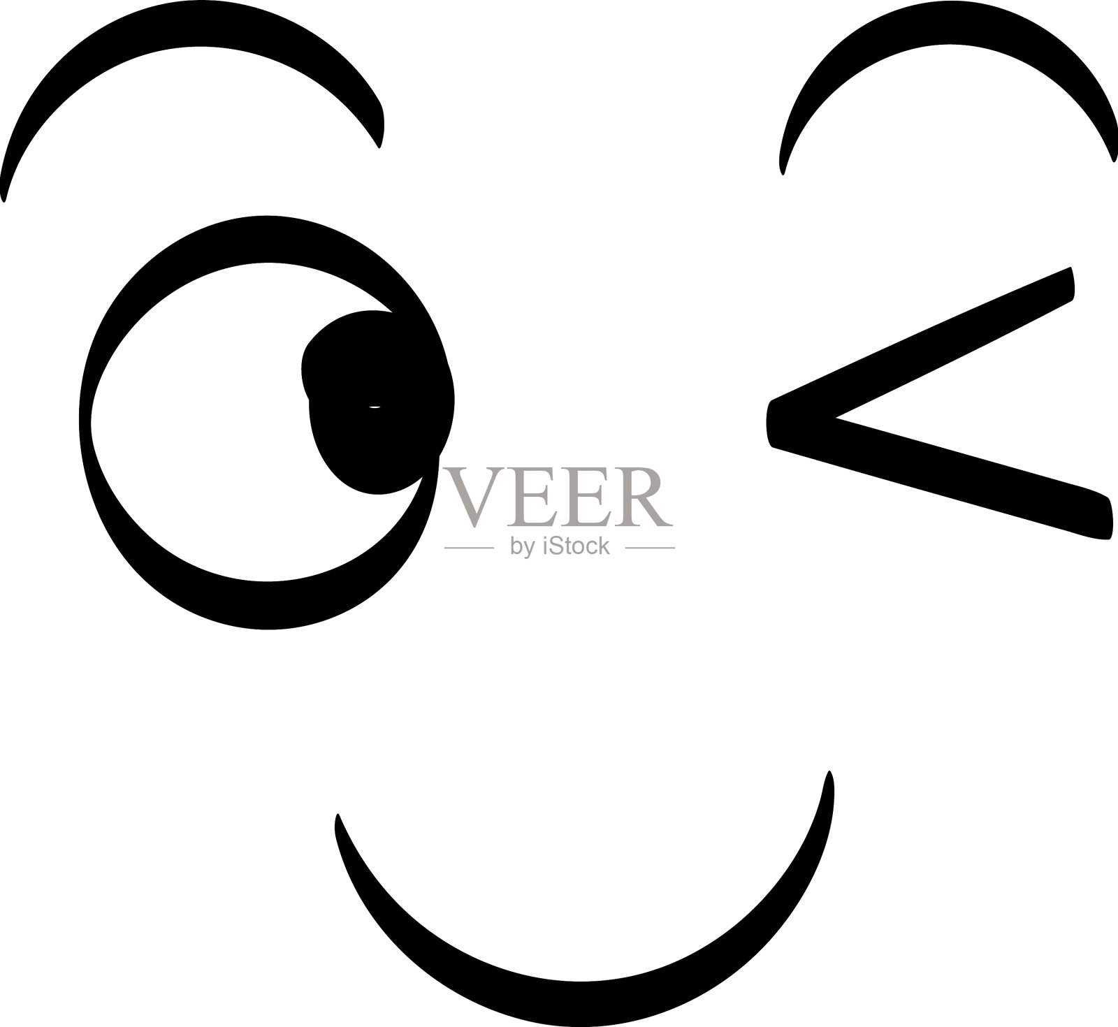 可爱的面部表情适合印刷插画图片素材