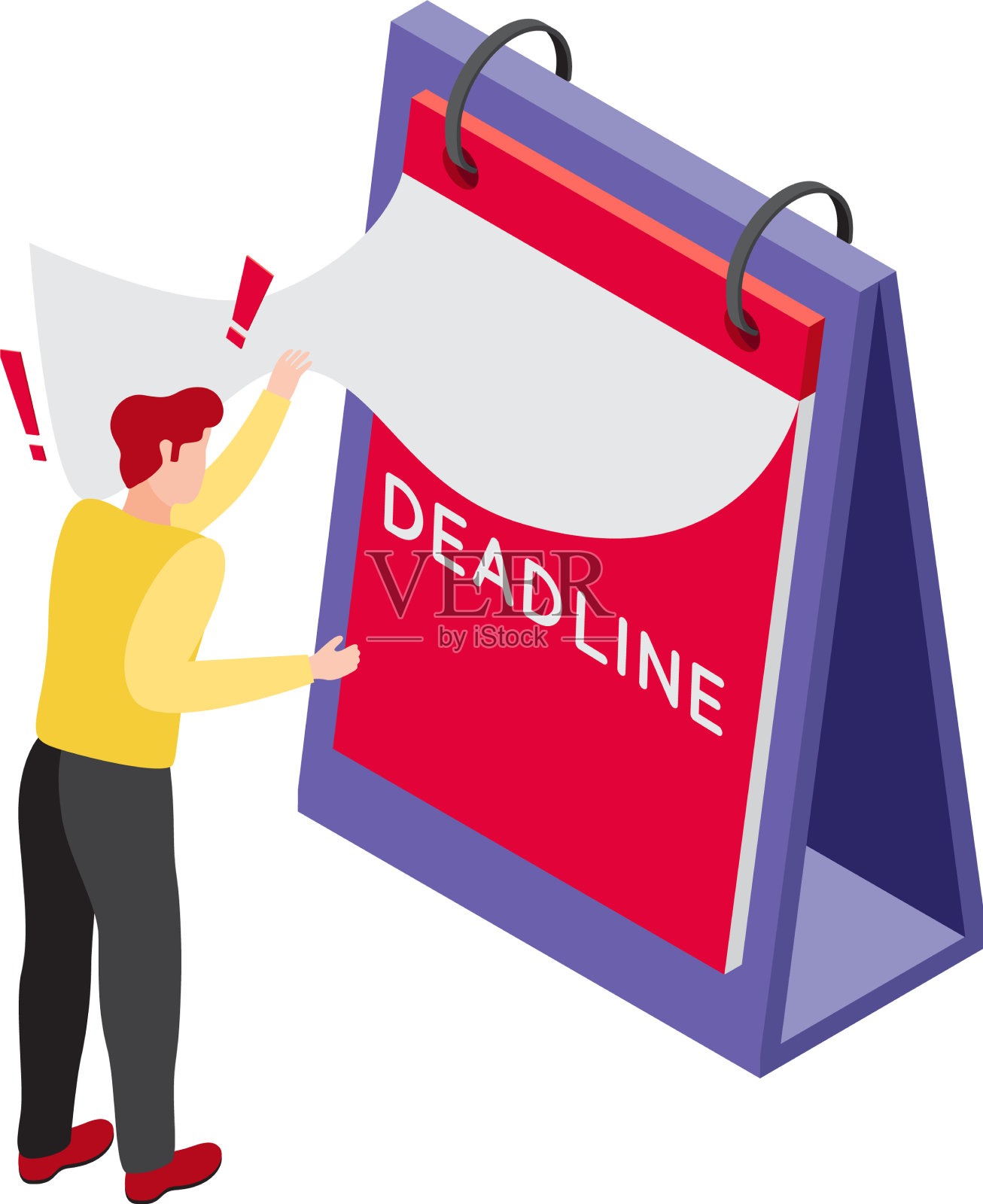 最后期限等距图标设计元素图片