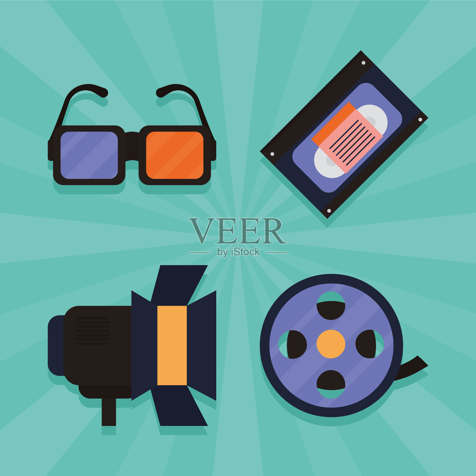 电影和电影院布景插画图片素材