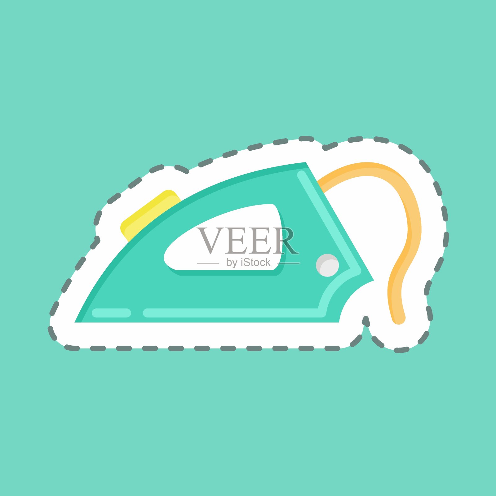 贴纸线切割铁。适合儿童的标志。简单的设计可编辑。设计模板向量。简单的说明插画图片素材