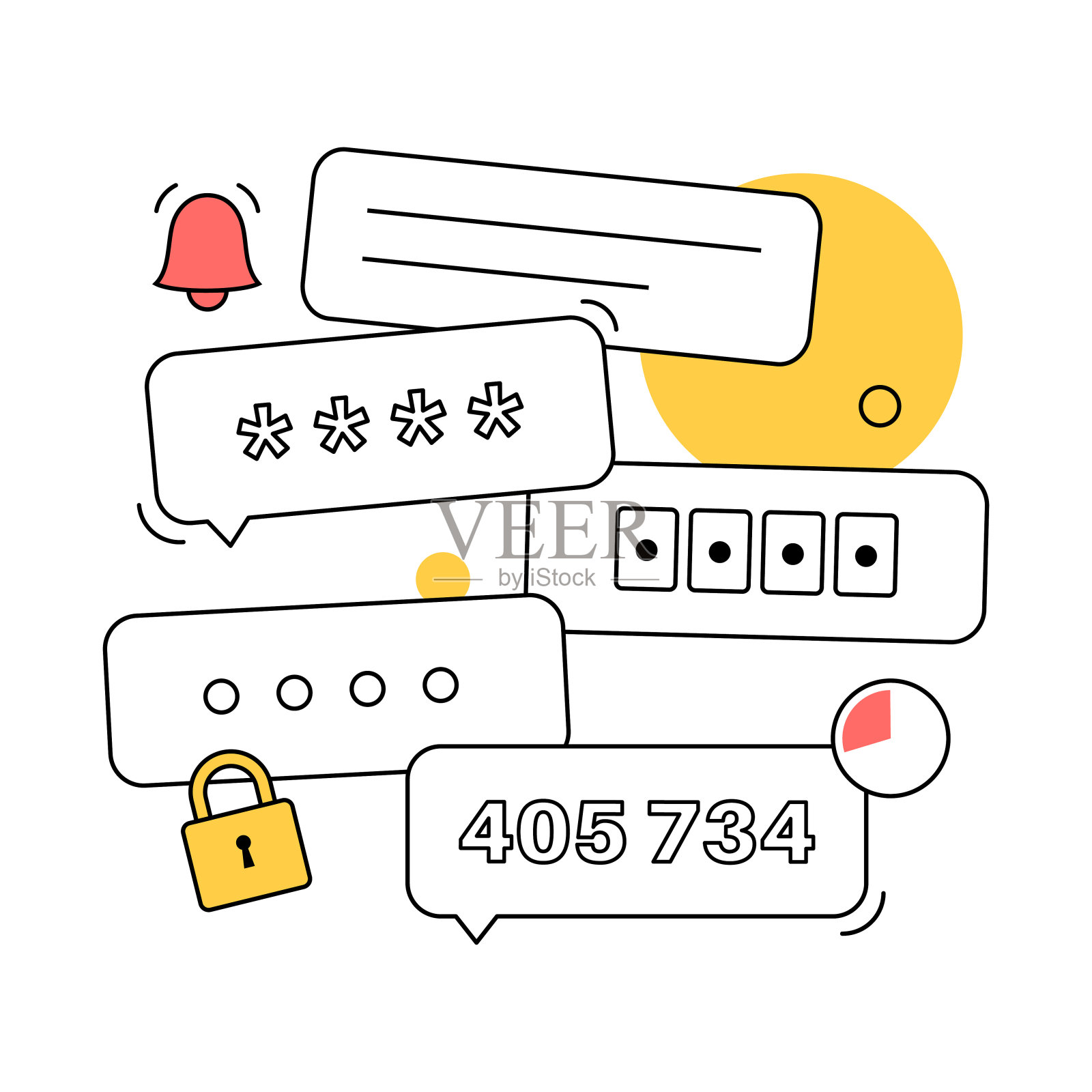 一次密码插画图片素材