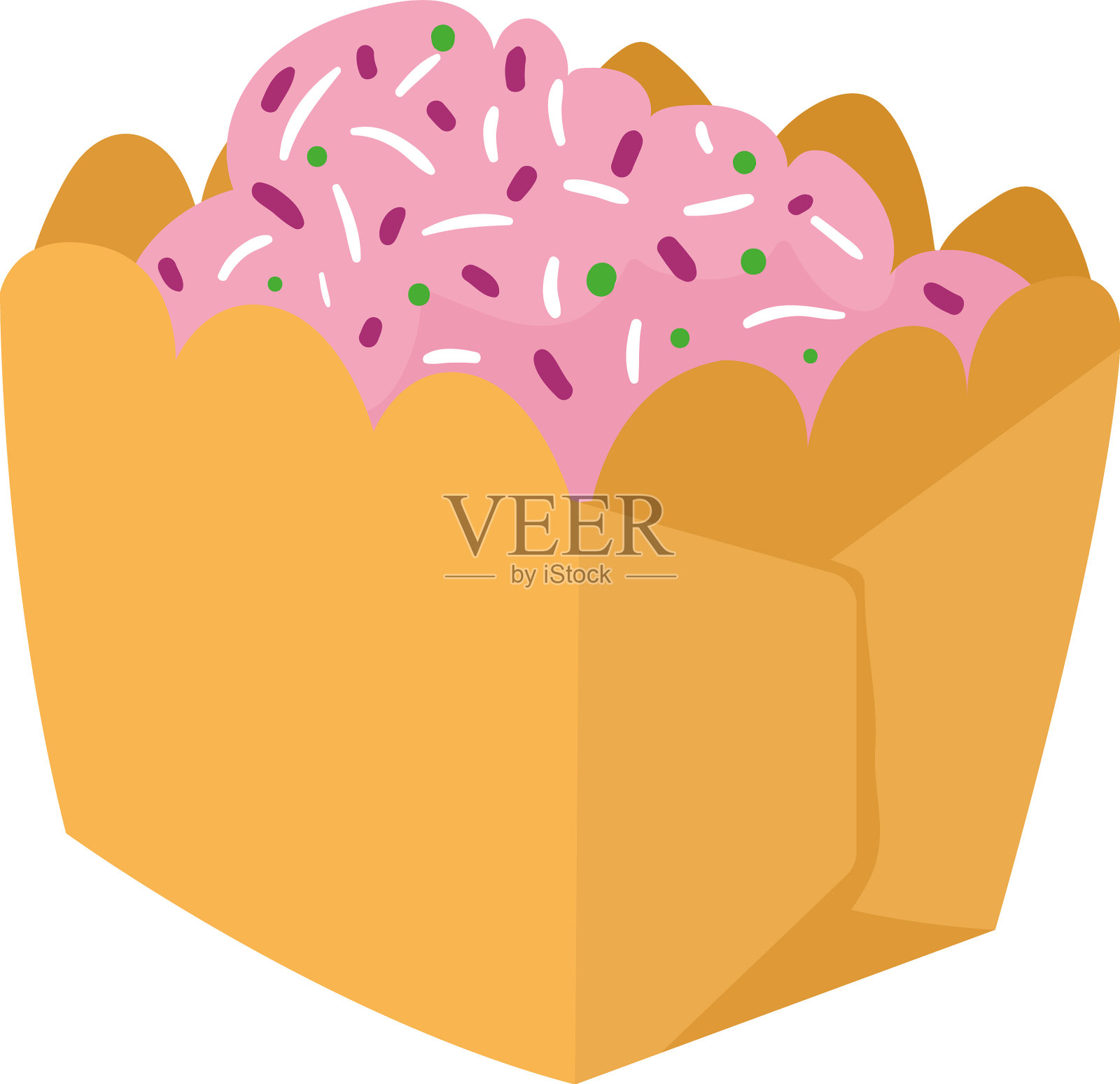 甜甜的粉红色蛋白糖插画图片素材