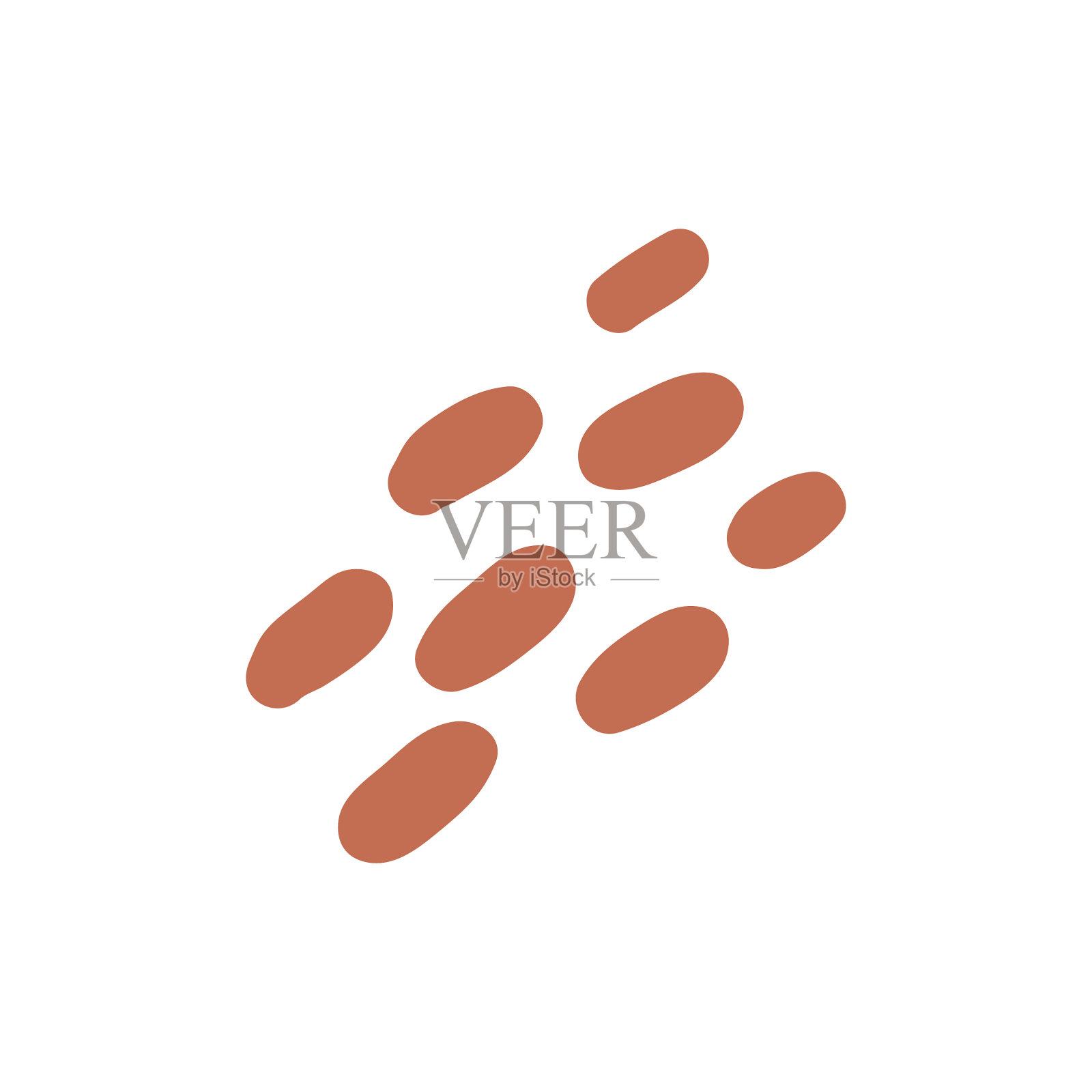 手绘可爱的涂鸦元素抽象棕色图标素材