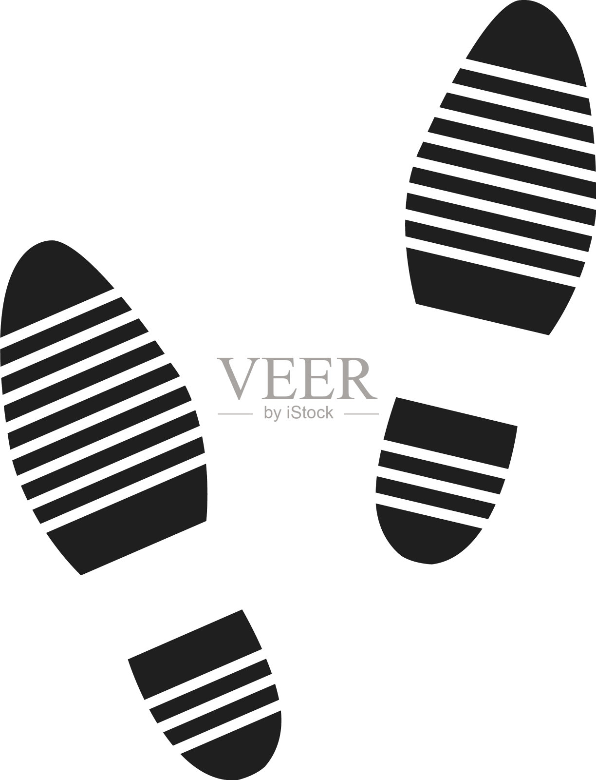 脚印图标鞋步标志黑色行走符号插画图片素材