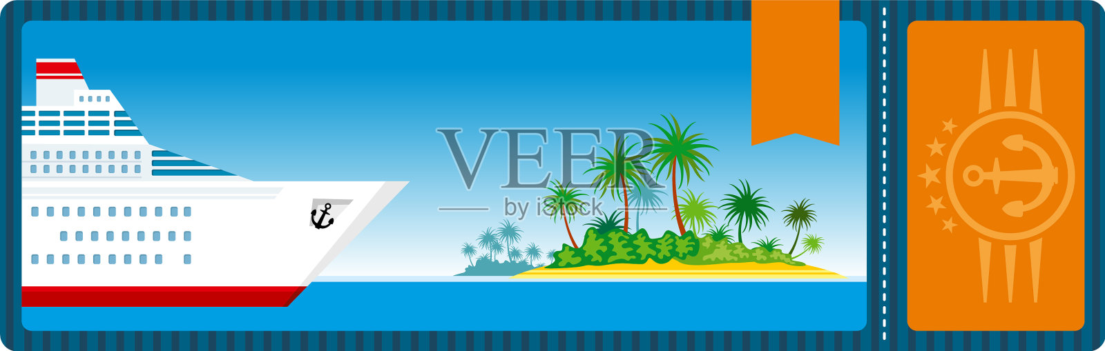 邮轮旅游船票模板船登船证设计元素图片