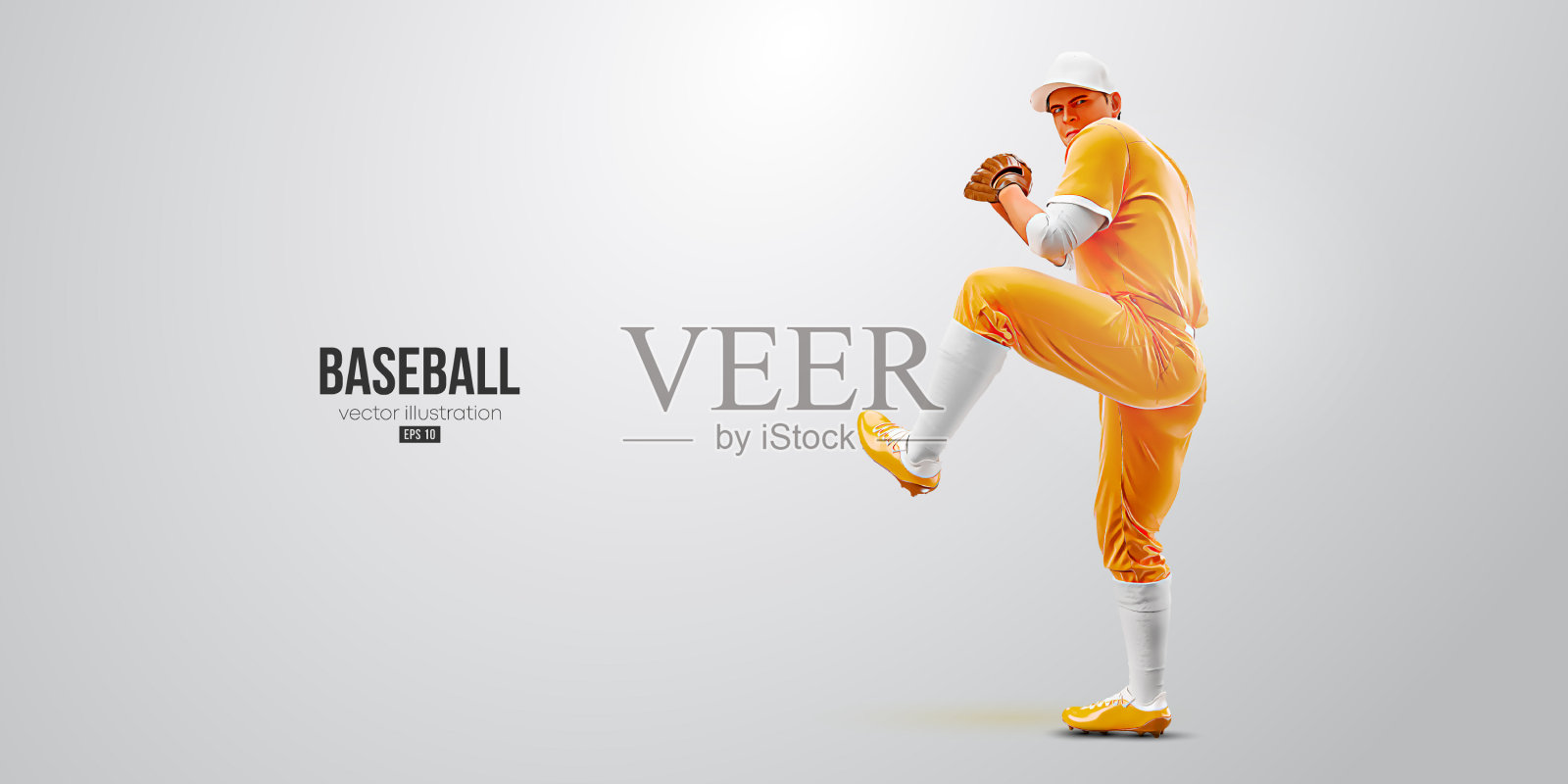 棒球运动员的真实剪影插画图片素材