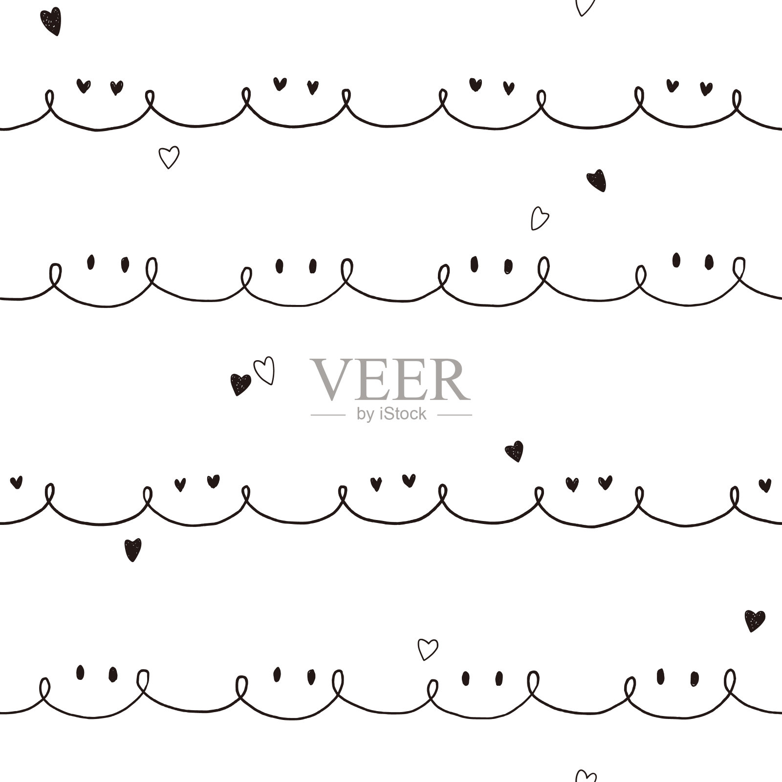 简单独特的无缝线条绘制,插画图片素材