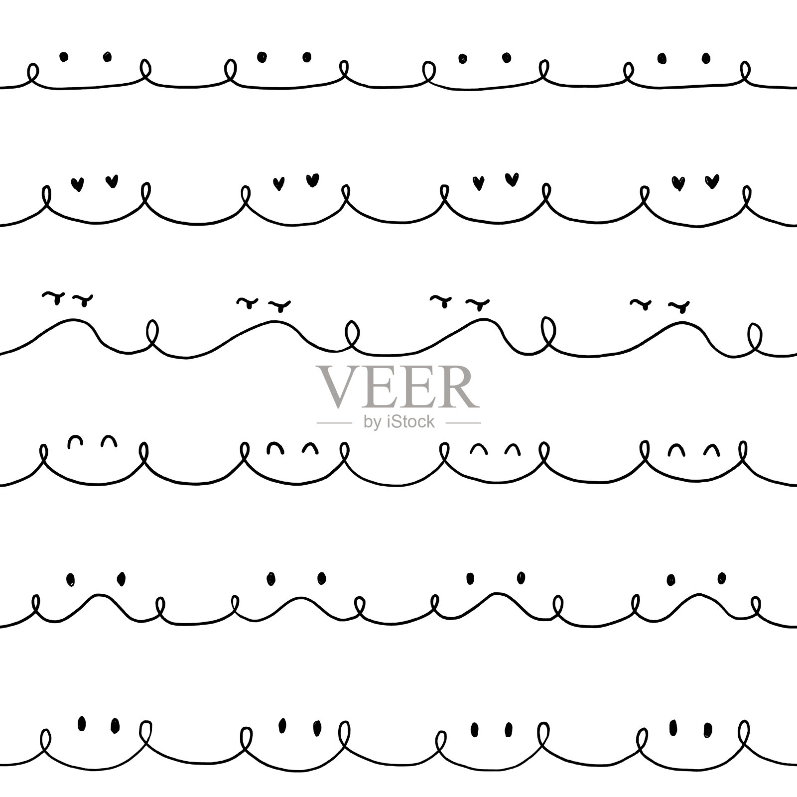 简单独特的无缝线条绘制,插画图片素材