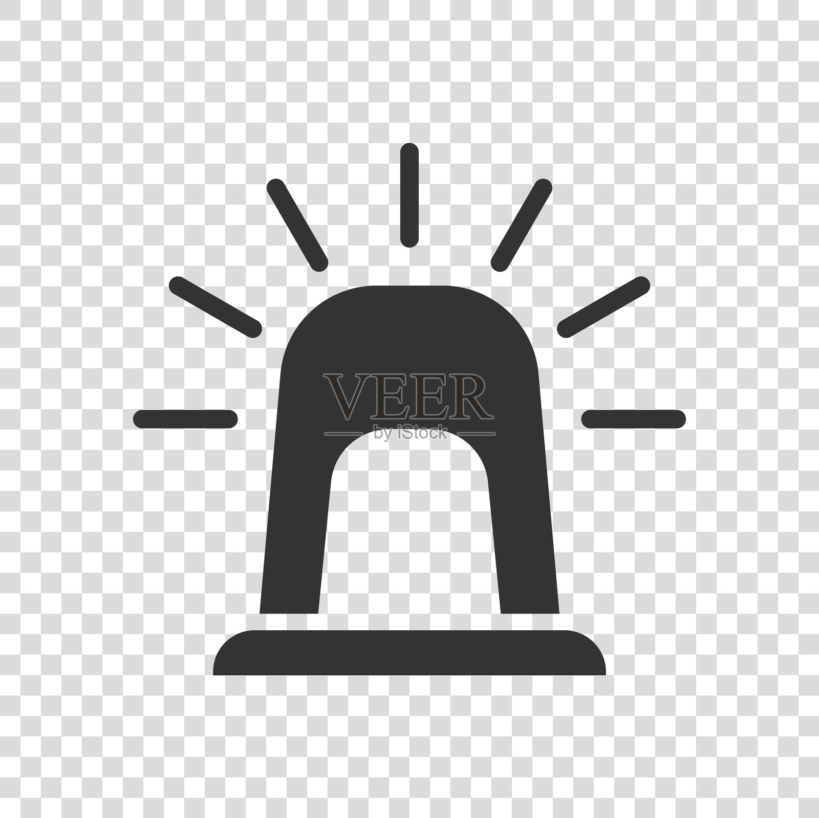 紧急报警图标在平式报警灯上亮起图标素材