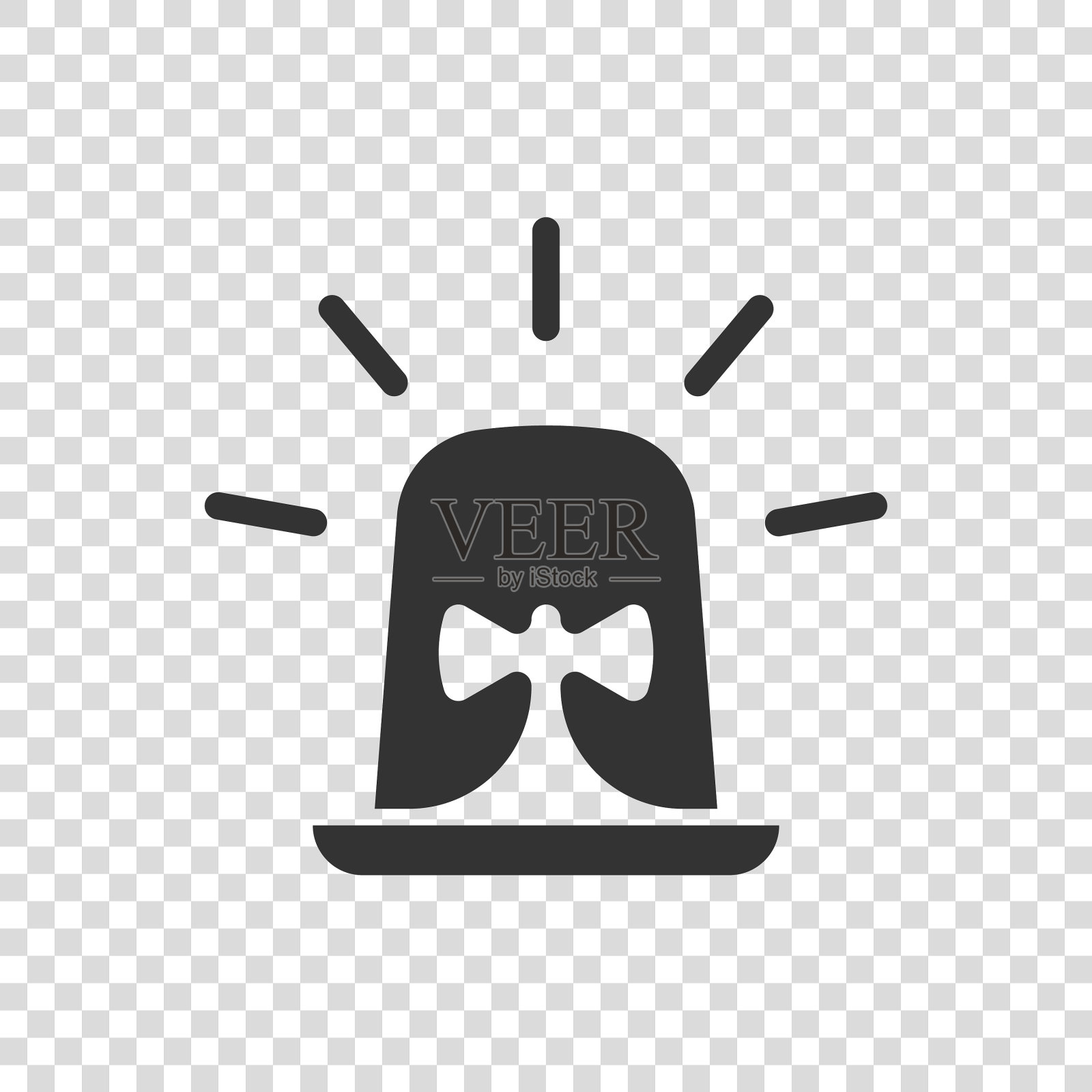 紧急报警图标在平式报警灯上亮起图标素材