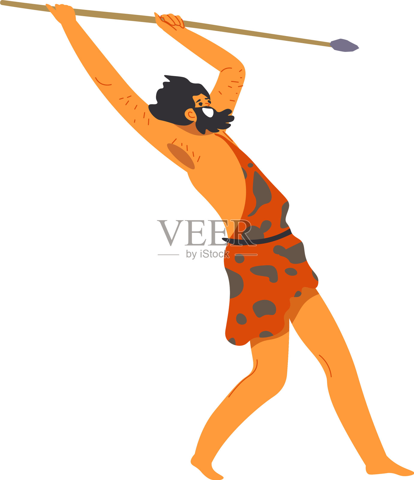 史前有胡子的猎人设计元素图片