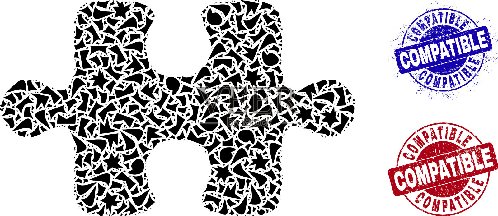 拼图项目马赛克分数与兼容插画图片素材