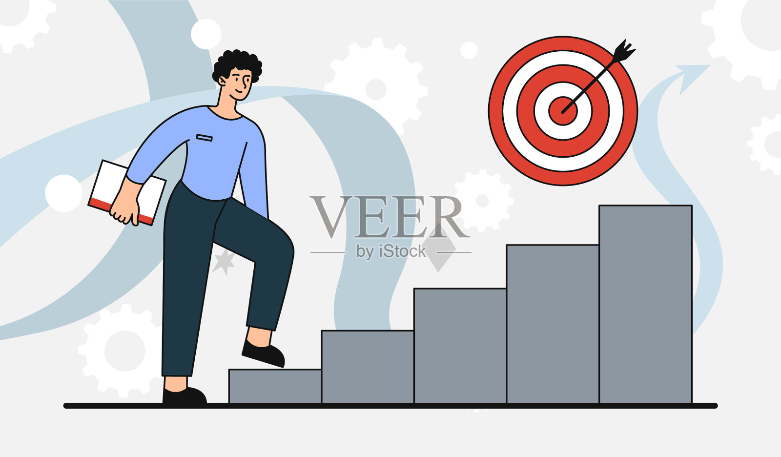 个人成长的隐喻插画图片素材