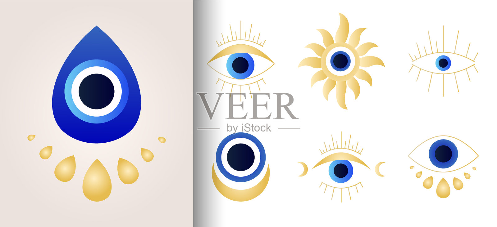 土耳其眼组插画图片素材