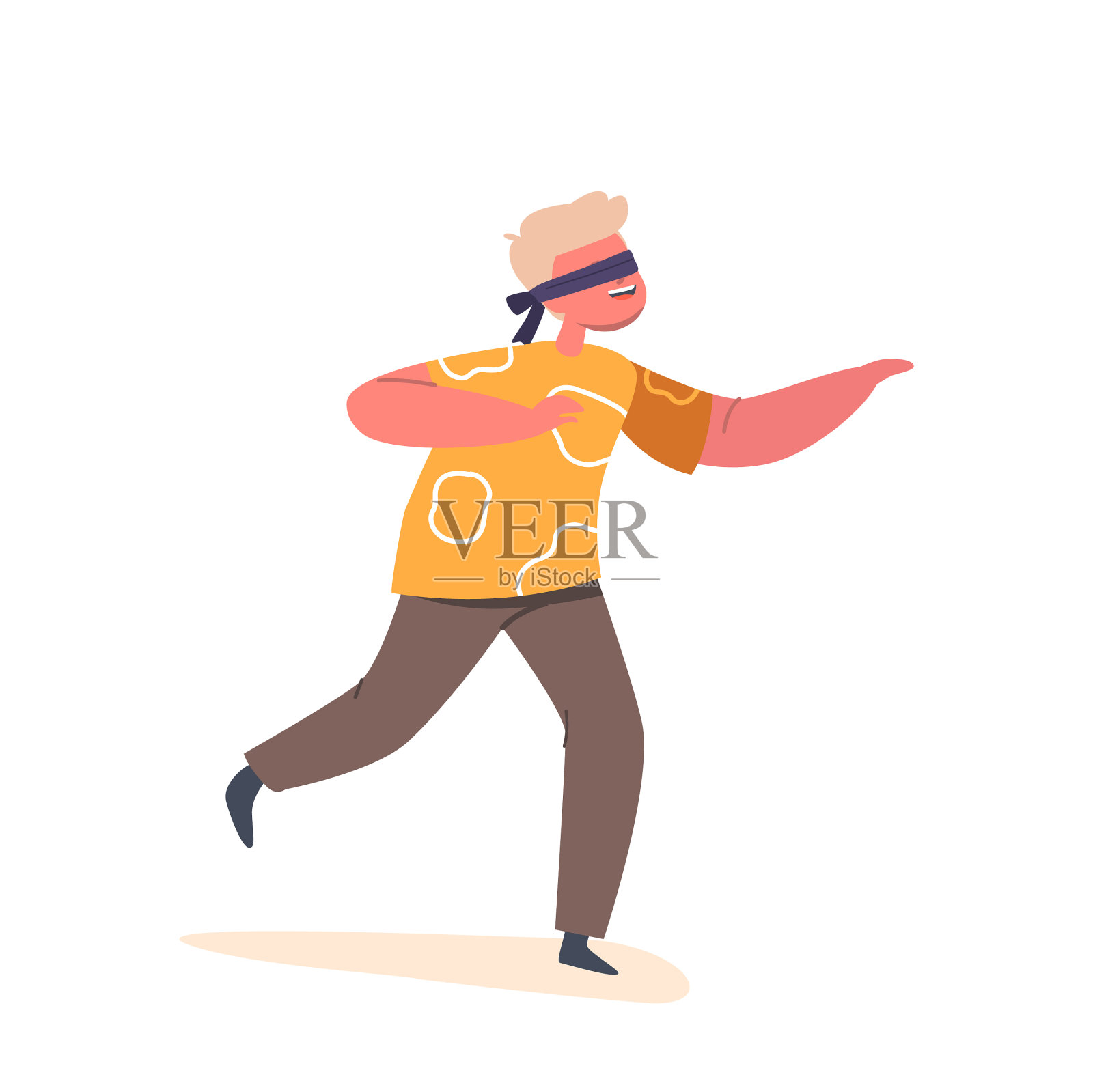 戴着眼罩玩捉迷藏的小男孩设计元素图片