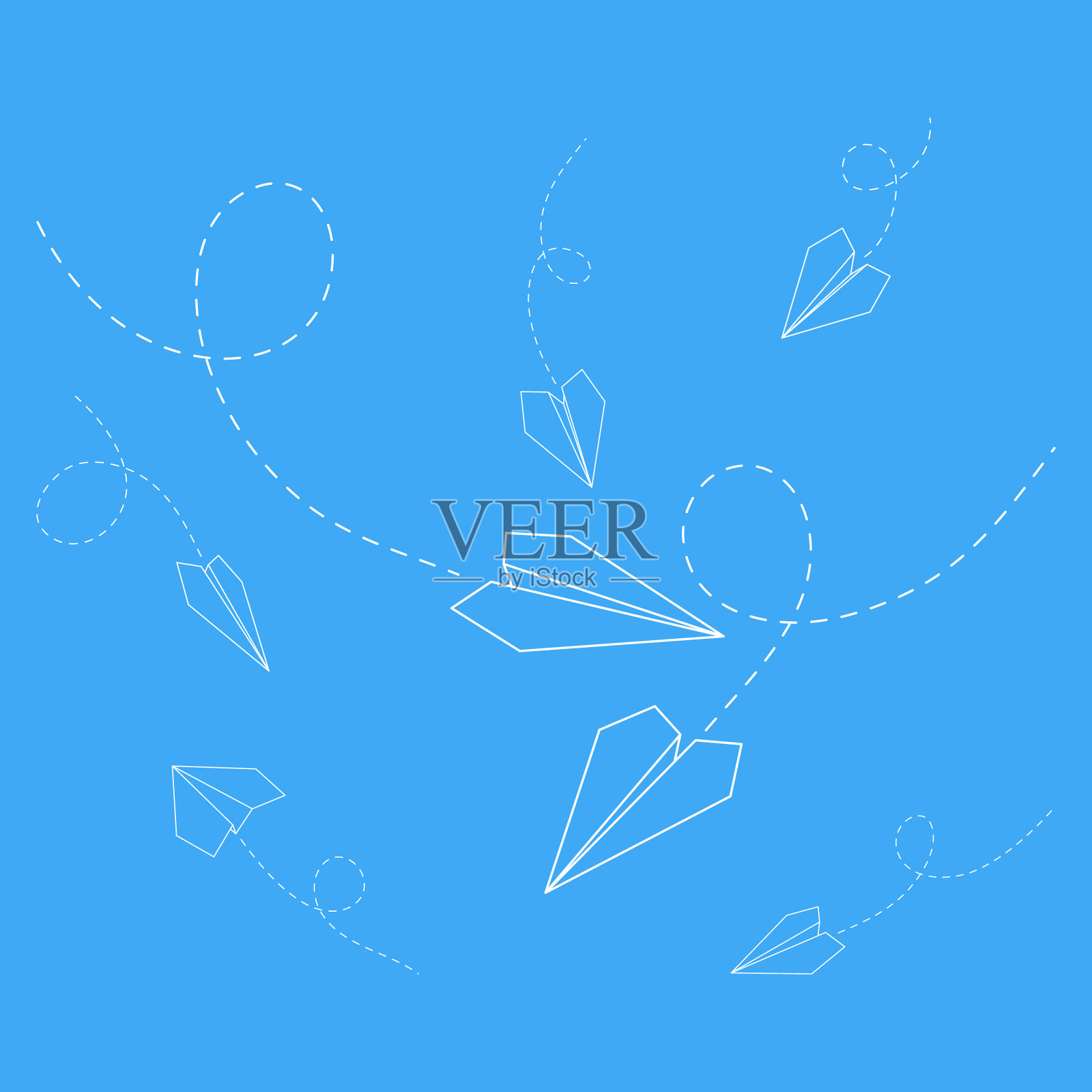 一套纸飞机图标插画图片素材