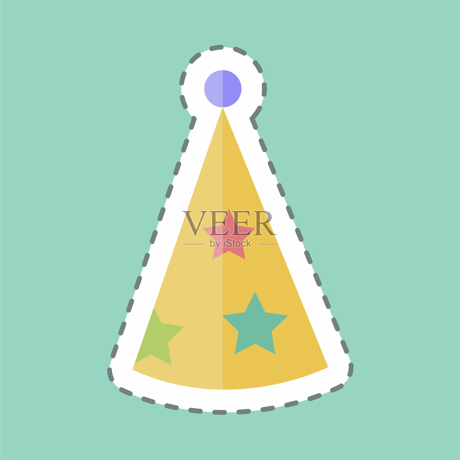 贴纸线剪派对帽ii适合派对插画图片素材