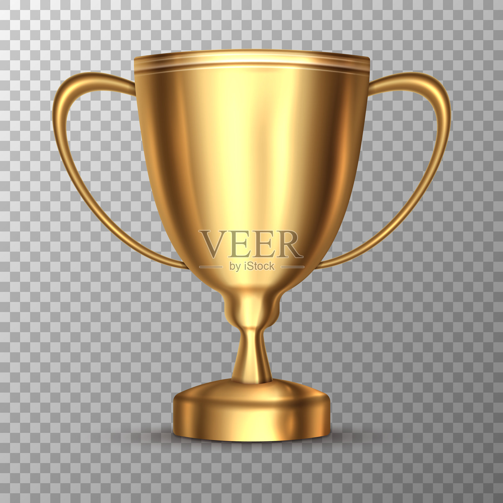 逼真的奖杯杯冠军奖杯闪闪发光插画图片素材