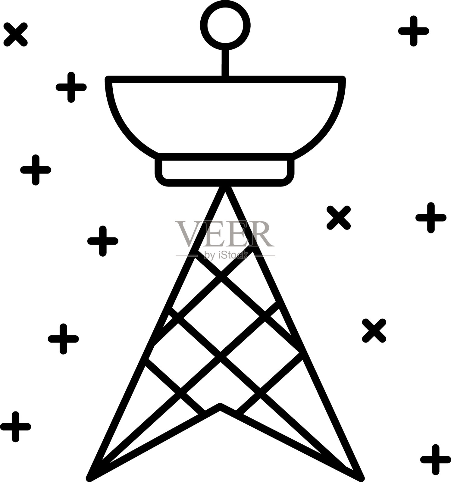 空间塔插画图片素材