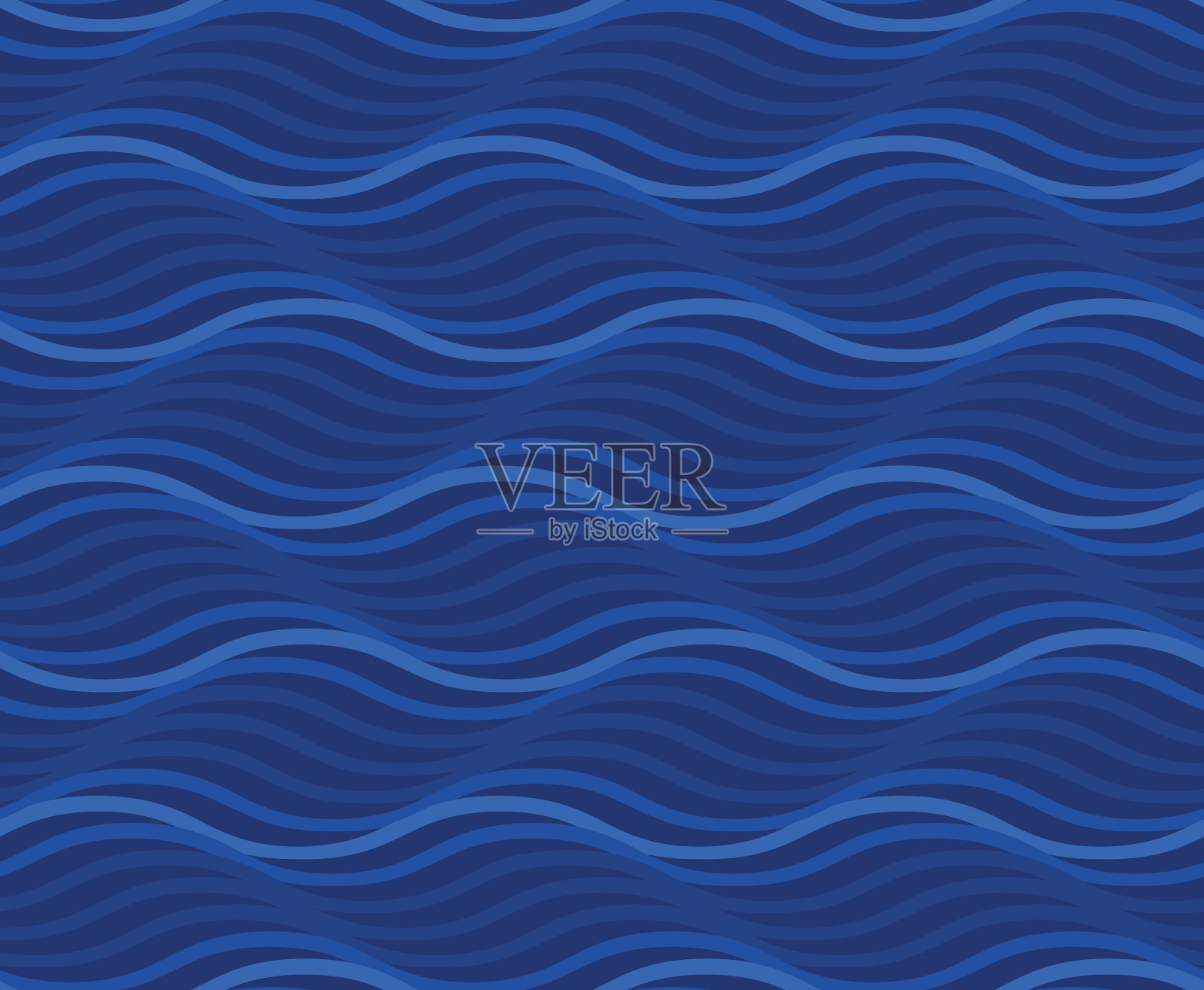 蓝色水波无缝图案插画图片素材