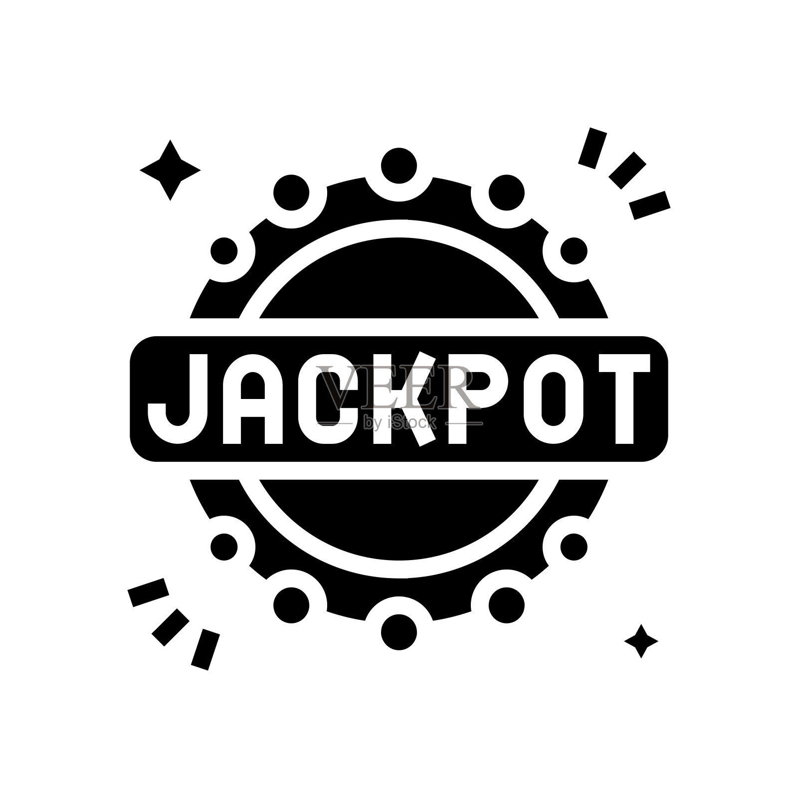 头奖插槽游戏字形图标矢量插图插画图片素材