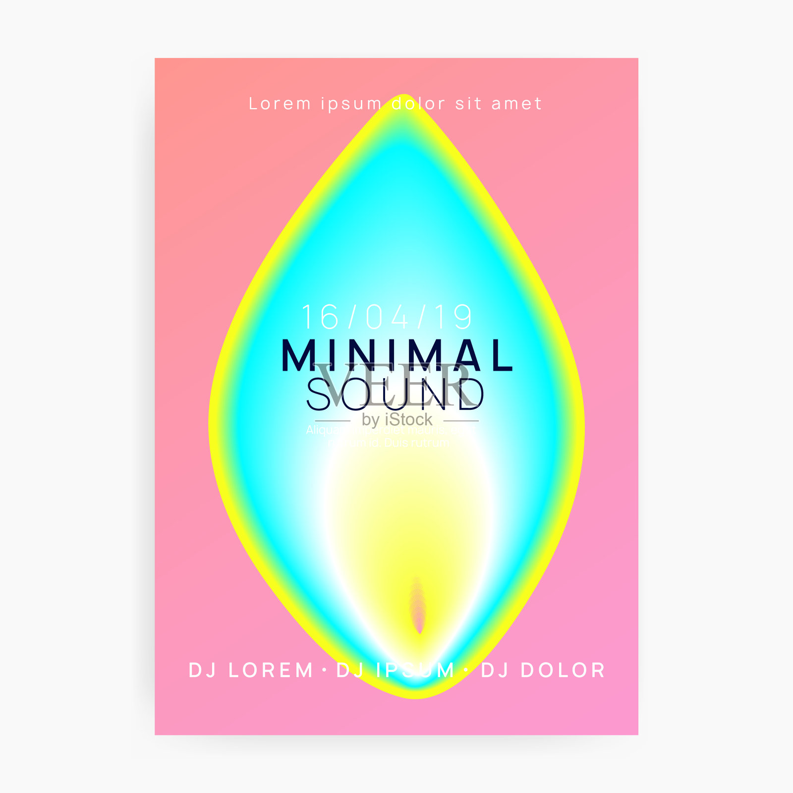 声音的海报。最小模式的杂志形状。爵士乐影响佛设计模板素材