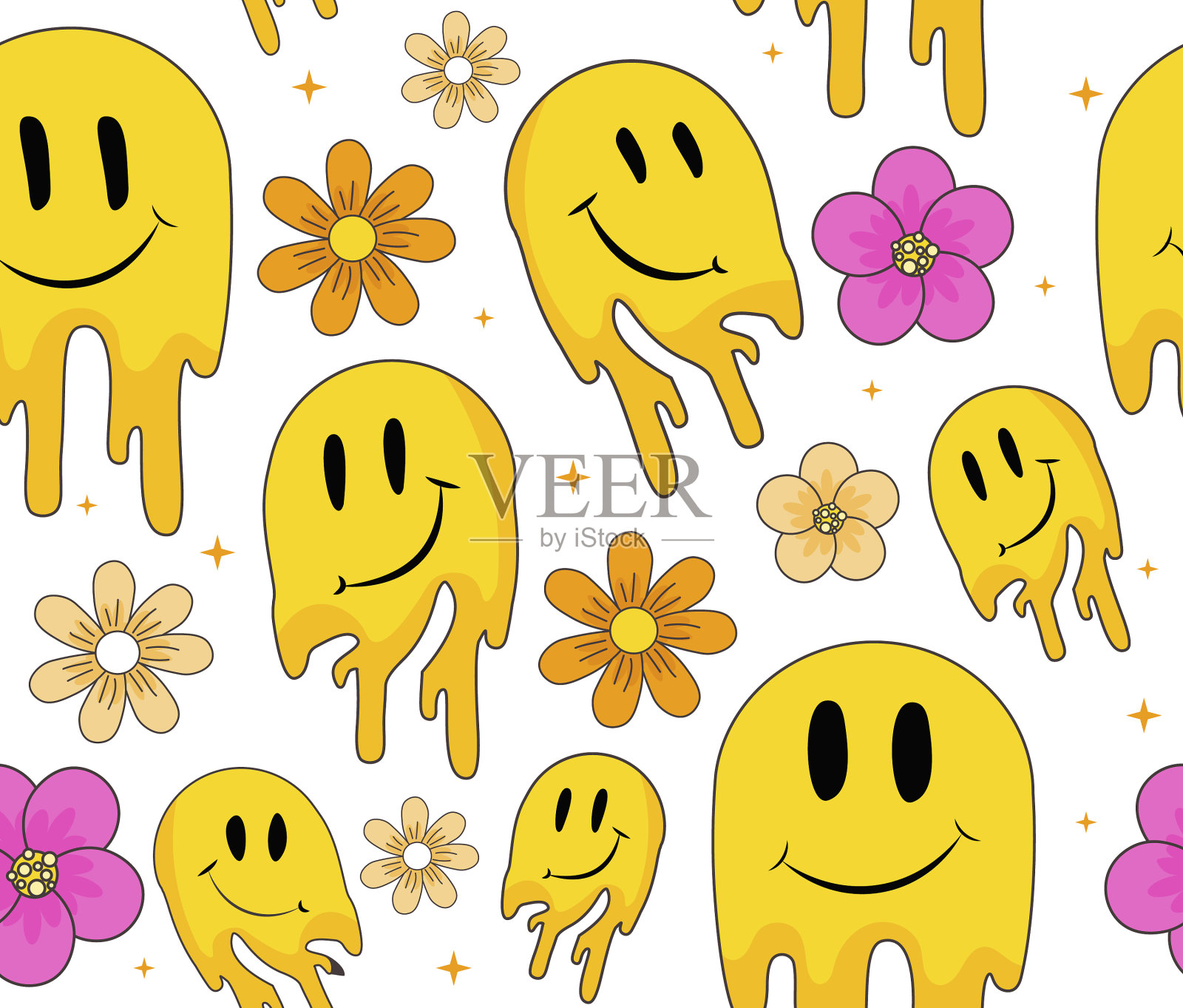 有趣的无缝模式插画图片素材