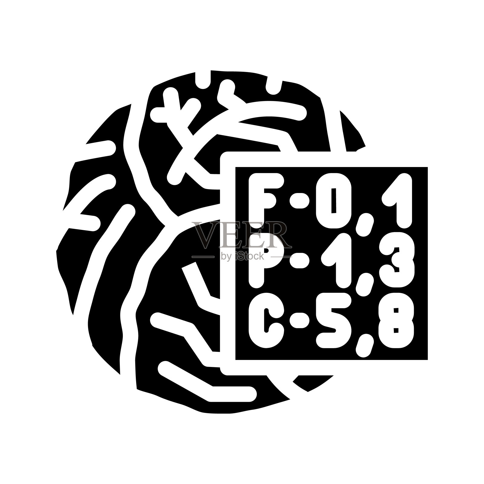 卡路里卷心菜字形图标矢量插图插画图片素材