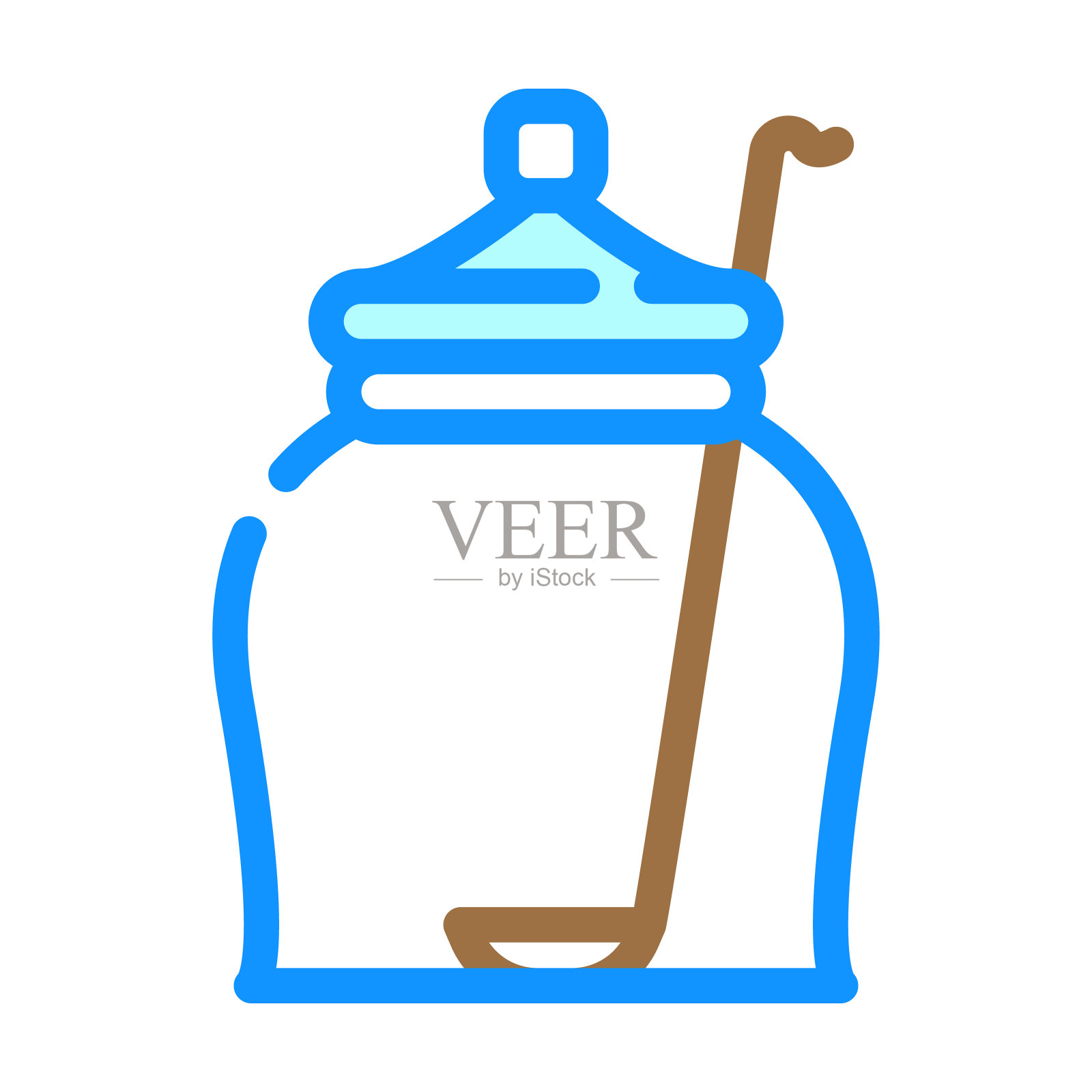 清楚的玻璃橄榄罐盖子颜色图标矢量插图插画图片素材