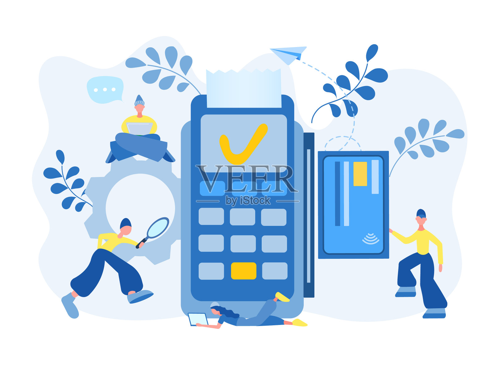 销售贸易和货币的支付终端设计元素图片