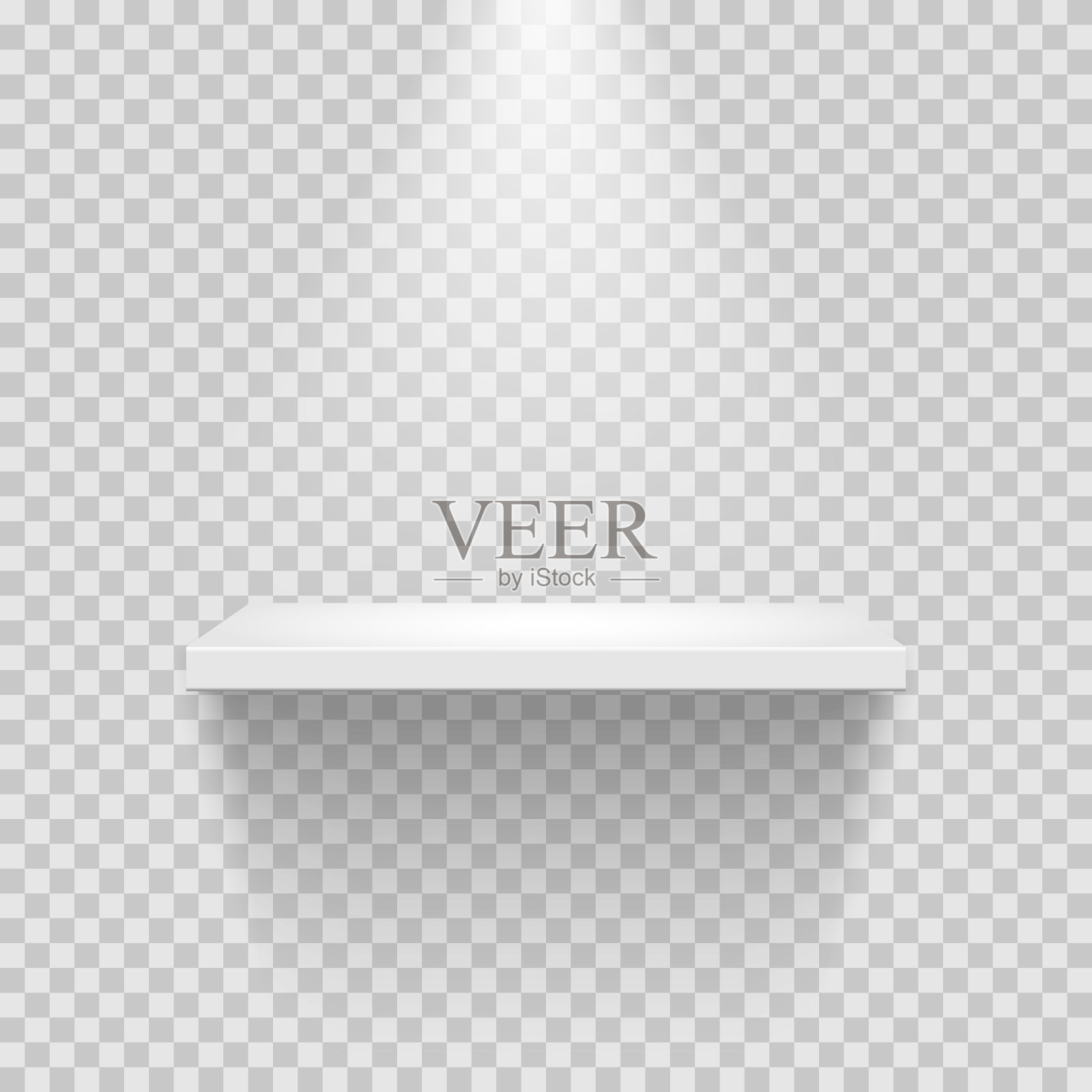 空的白色架子上孤立的透明插画图片素材