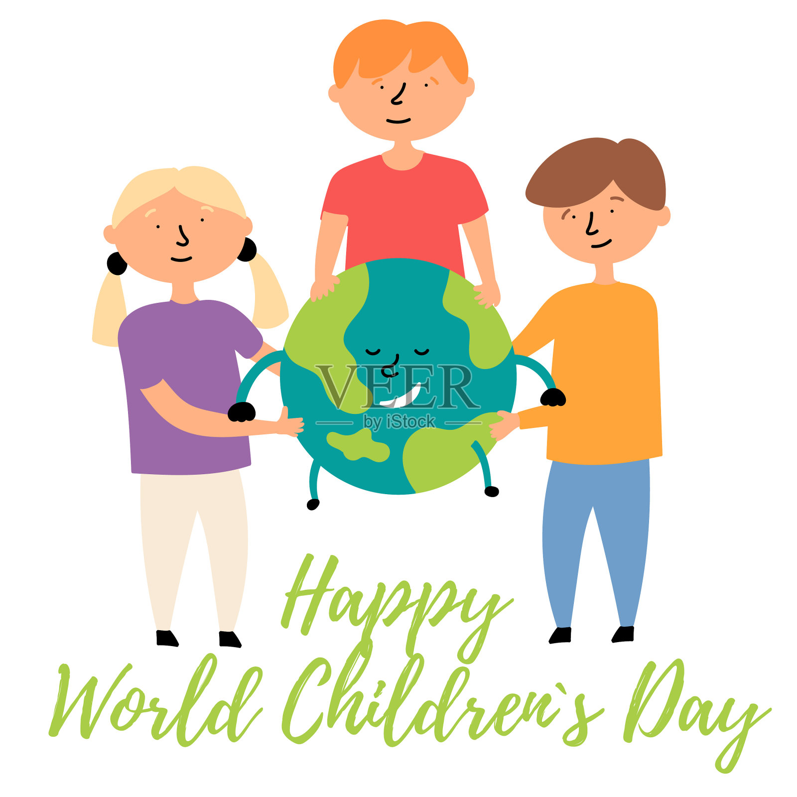 不同国籍的小孩互相拥抱设计元素图片