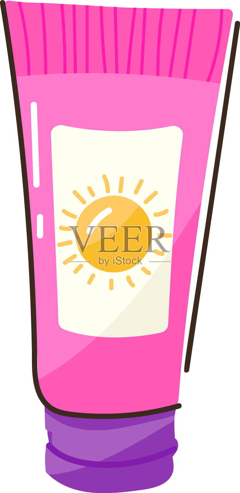 防晒霜插画图片素材