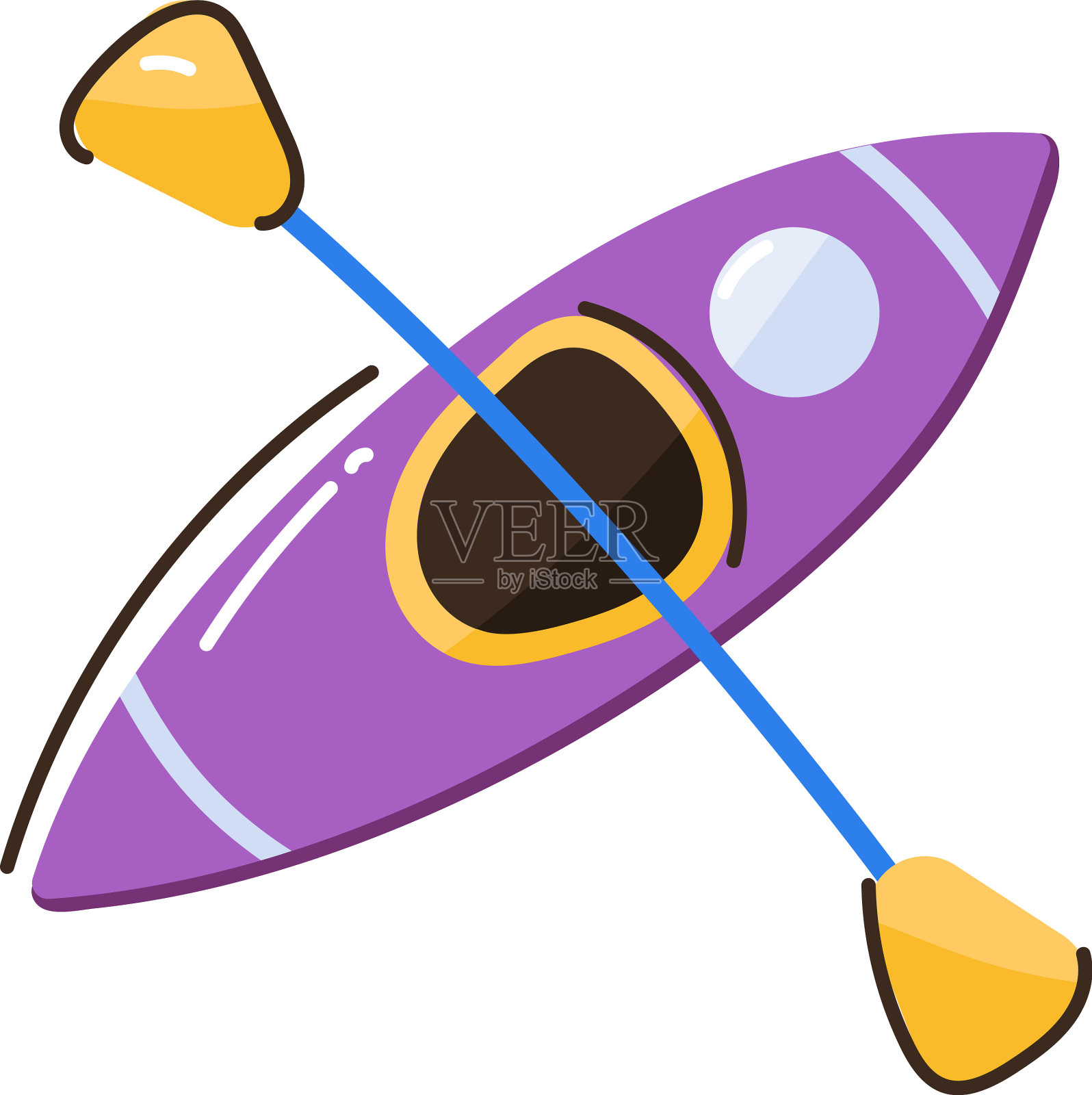 独木舟插画图片素材