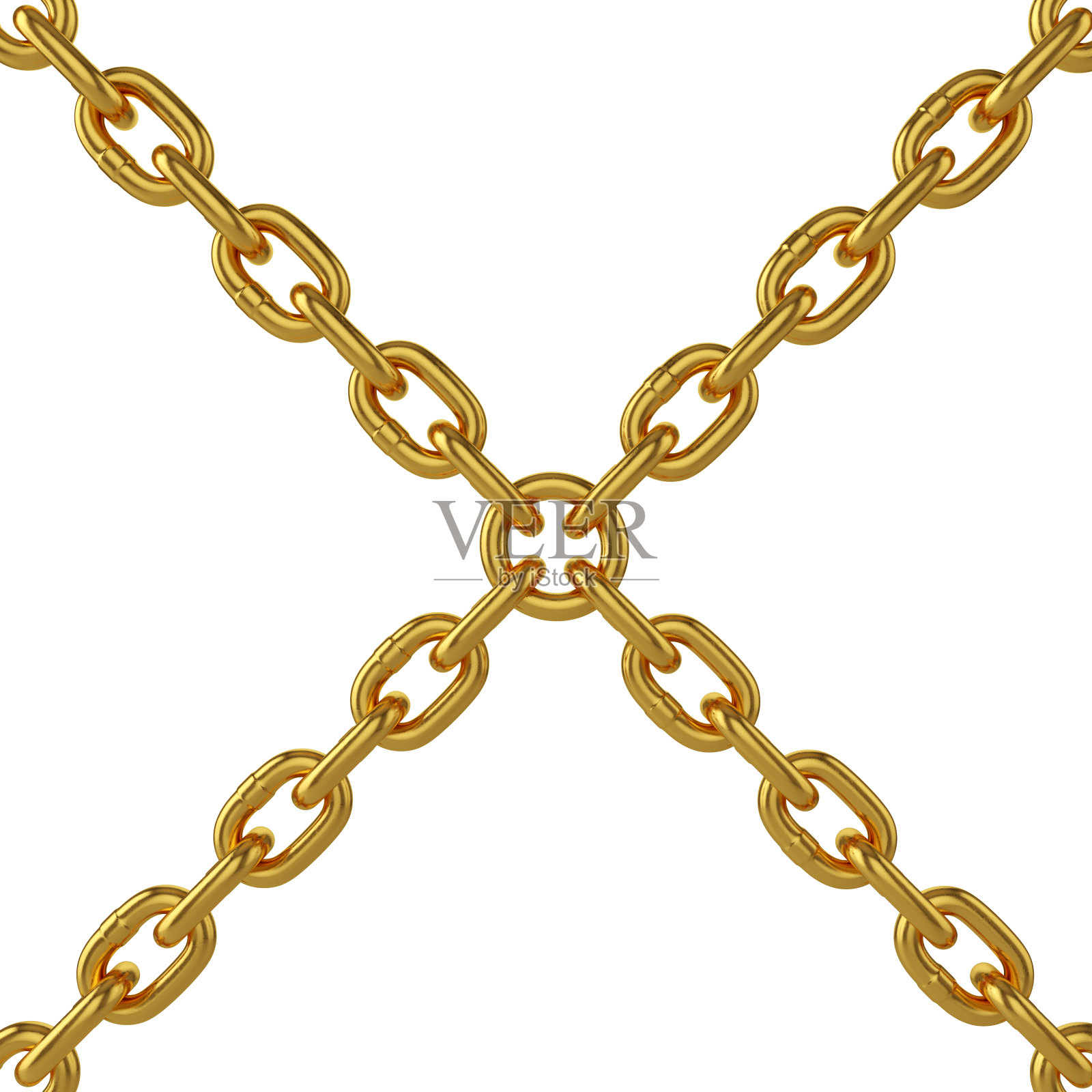 金链孤立在白色背景,3d渲染照片摄影图片